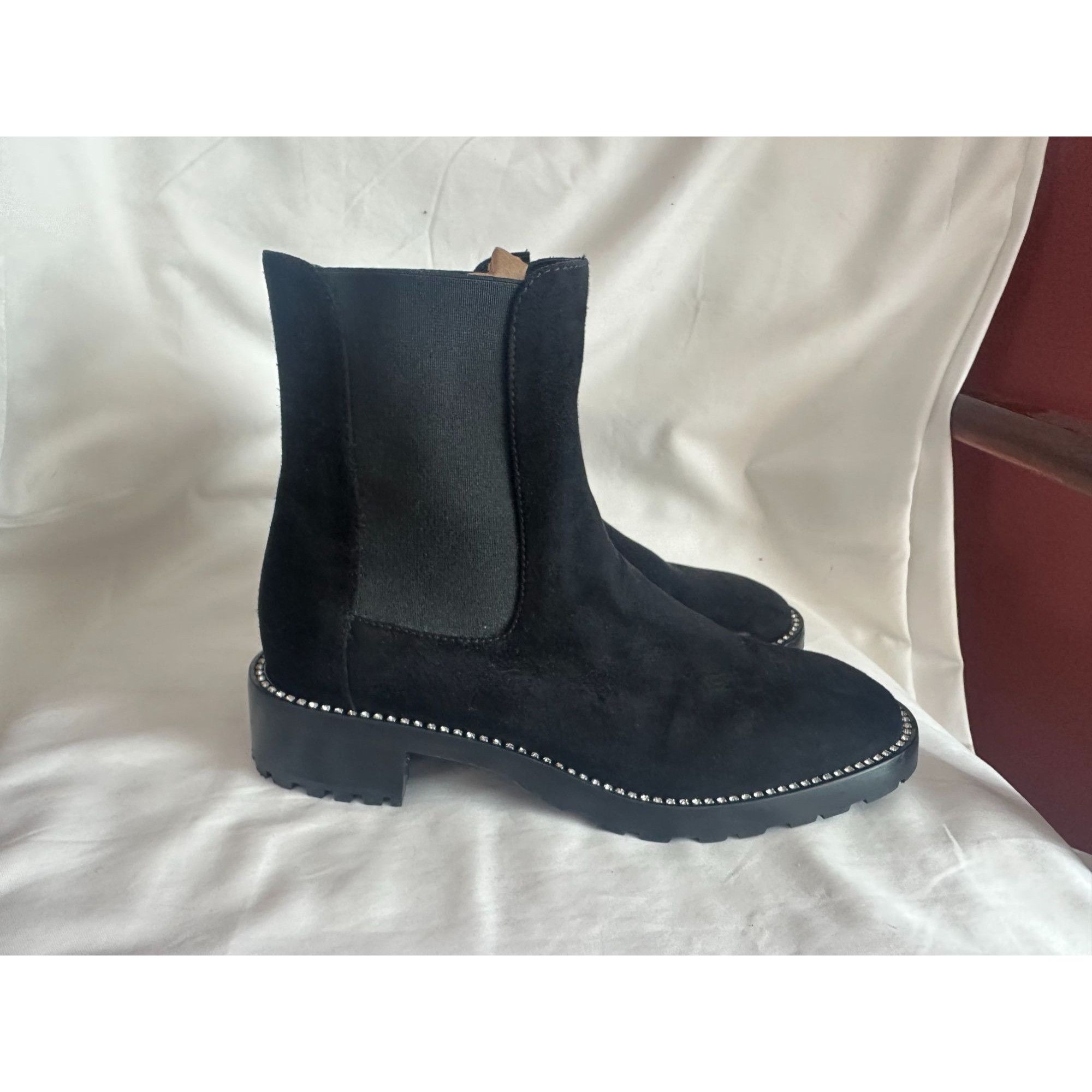Stuart Weitzman Stuart Weitzman women's Kolbie Shine embellished booties in Size US 8 / IT 38 - 6 Thumbnail