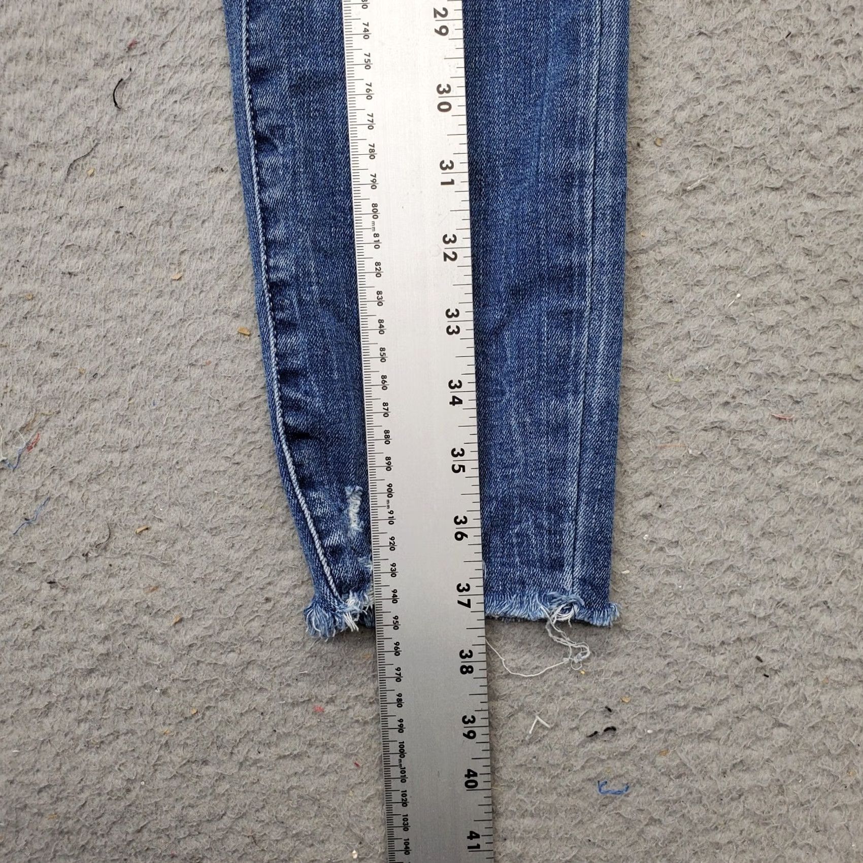 Garage Garage Jeans Womens 5/27 Blue Denim Stretch Ultra High Rise Cut Off Distressed Jeans Size 27" / US 4 / IT 40 - 3 Thumbnail