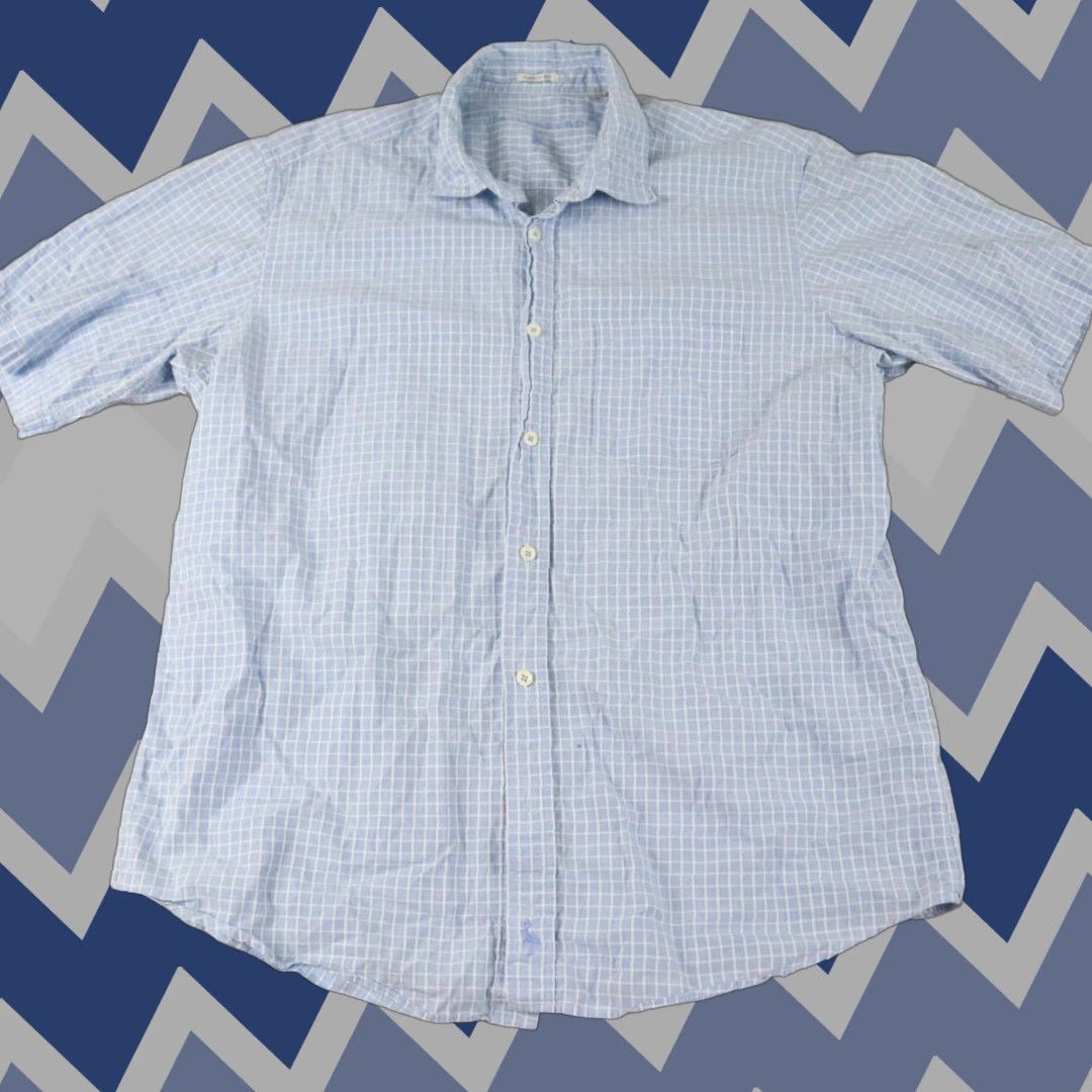 Tailorbyrd Tailorbyrd Shirt Mens XL Classic Fit Casual Button Up Blue Plaid Short Sleeve Size US XL / EU 56 / 4 - 1 Thumbnail