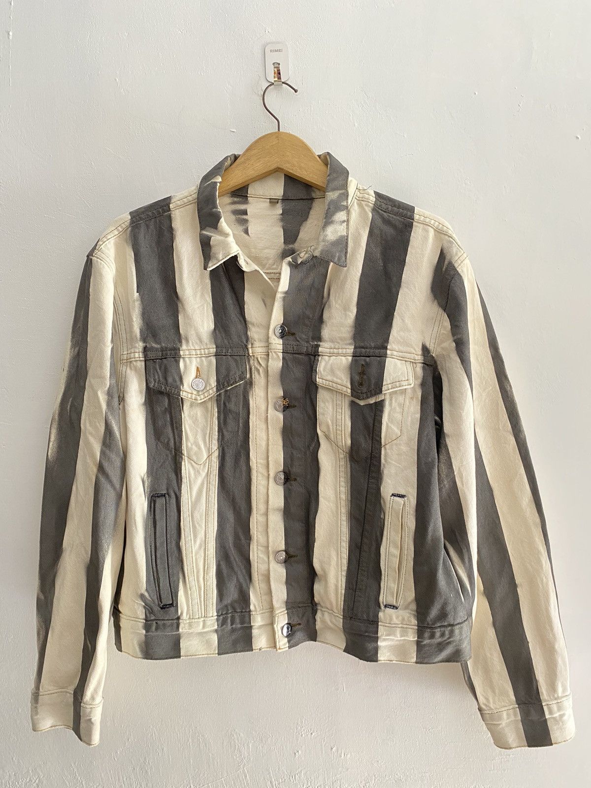 90s Calvin Klein Sports striped custom Denim jacket