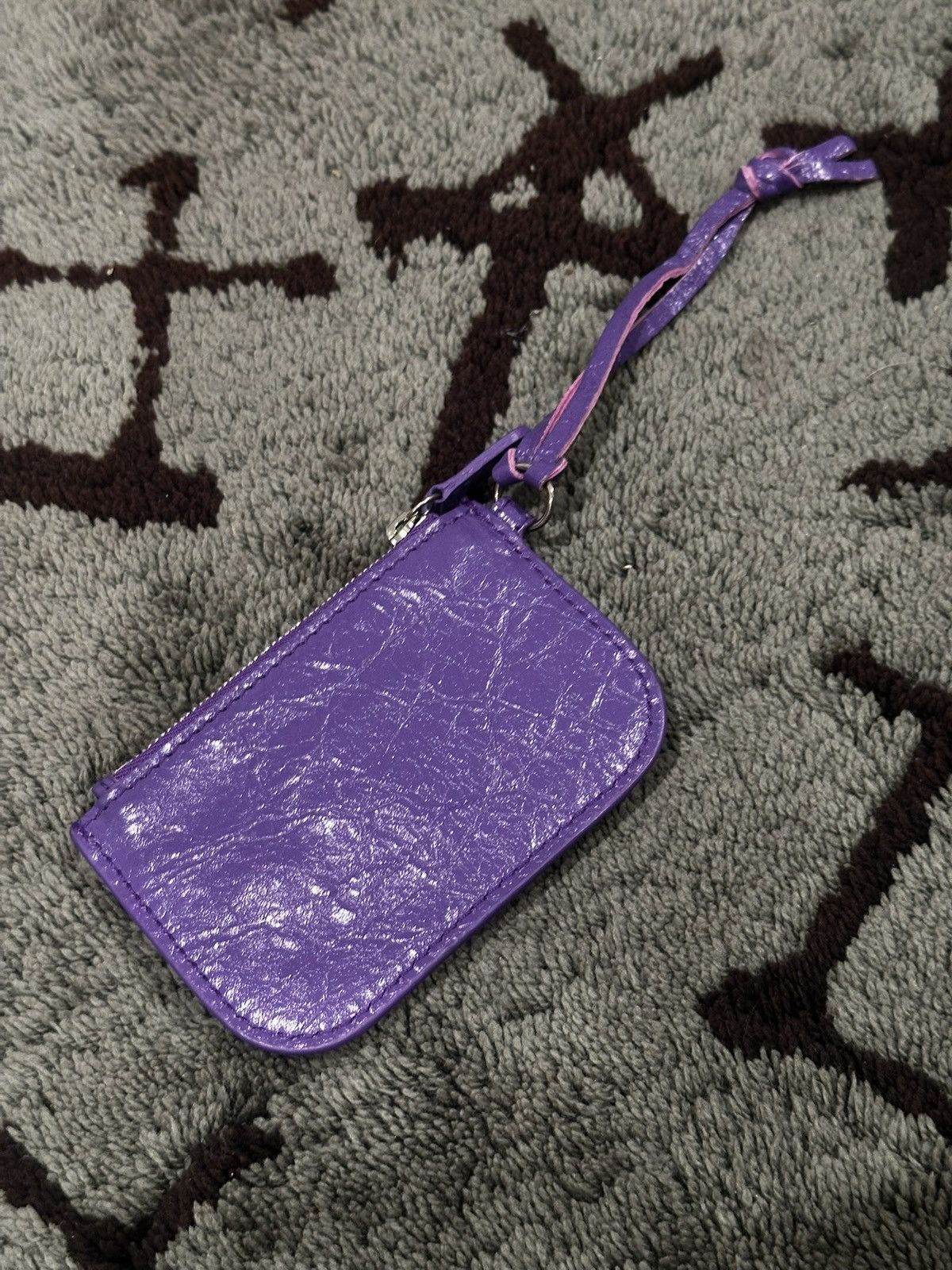 Balenciaga Purple Le Cagole Coin Holder in Arena Lambskin Size ONE SIZE - 3 Thumbnail