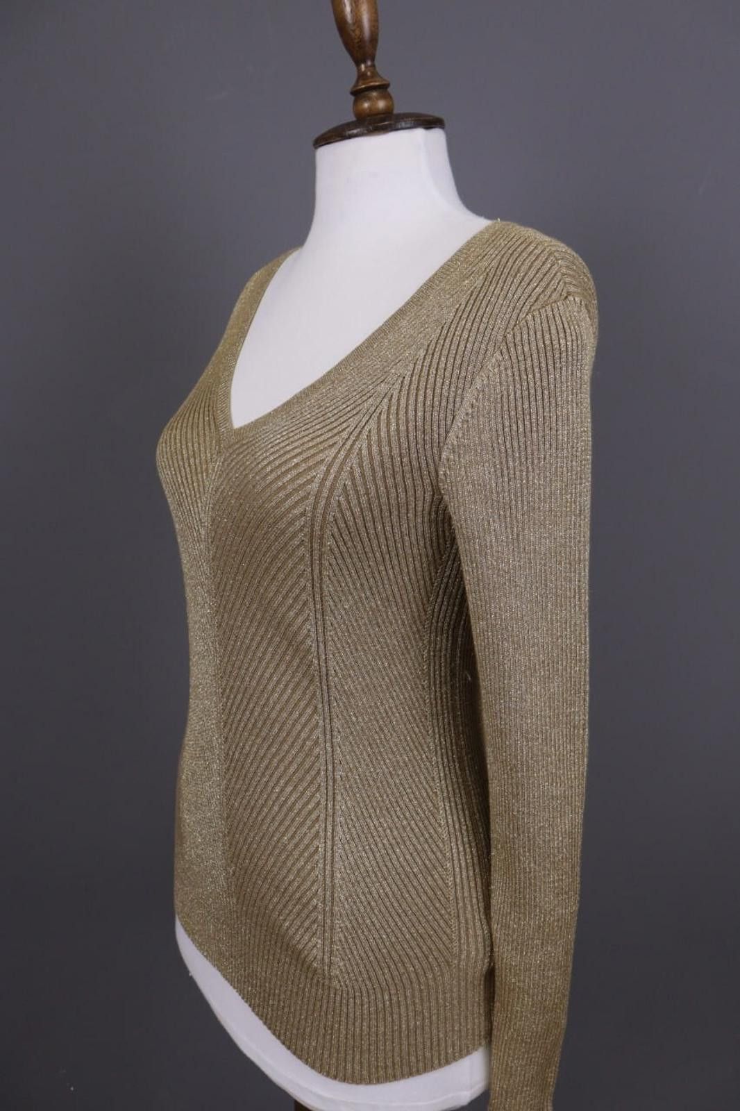 Lauren Ralph Lauren Lauren Ralph Lauren Brown Ribbed V-Neck Knit Sweater Size S Size S / US 4 / IT 40 - 7 Thumbnail