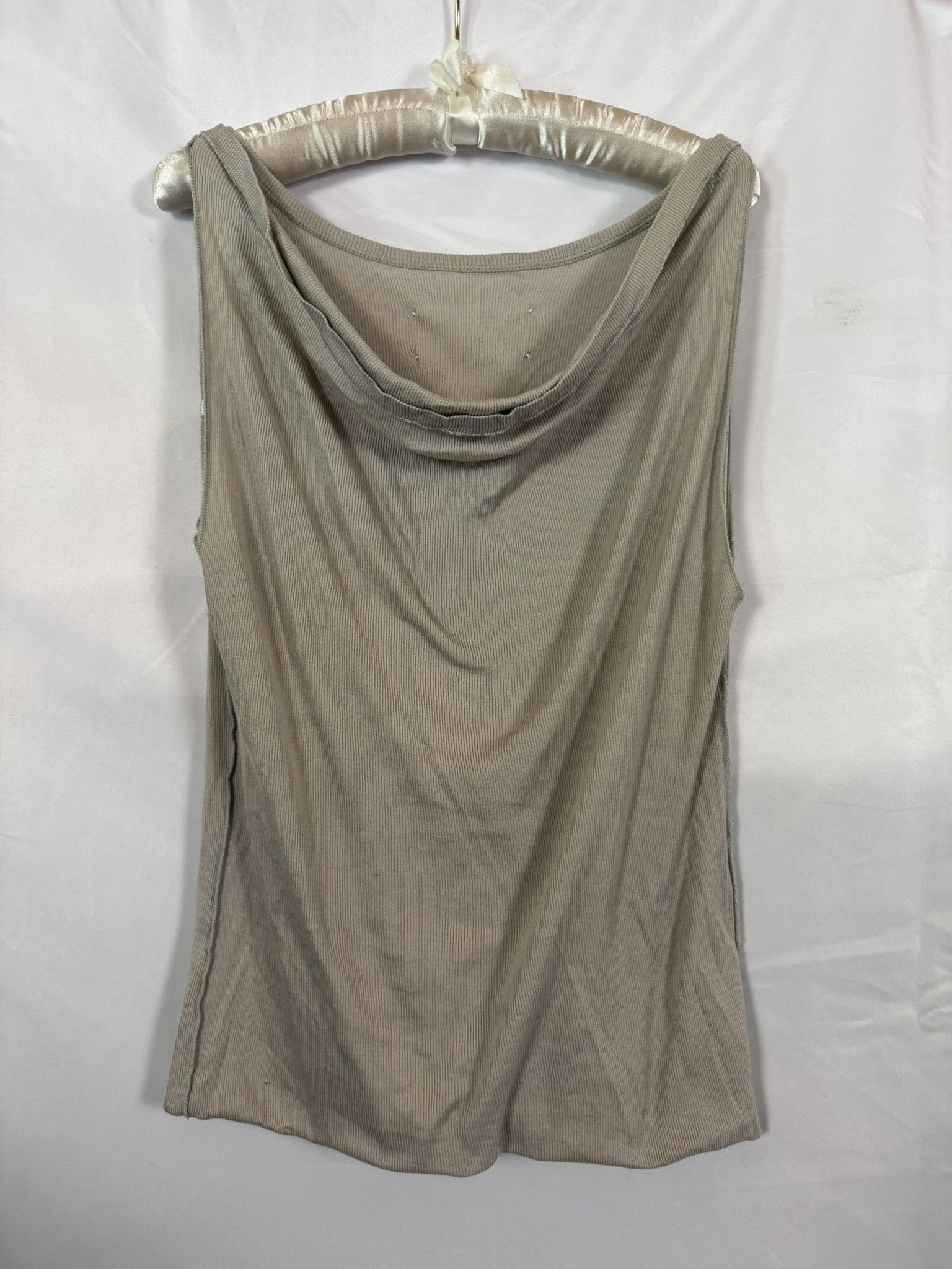 Maison Margiela Martin Margiela Blank Label Cotton Draped Cowl Top Greige Size L / US 10 / IT 46 - 2 Thumbnail