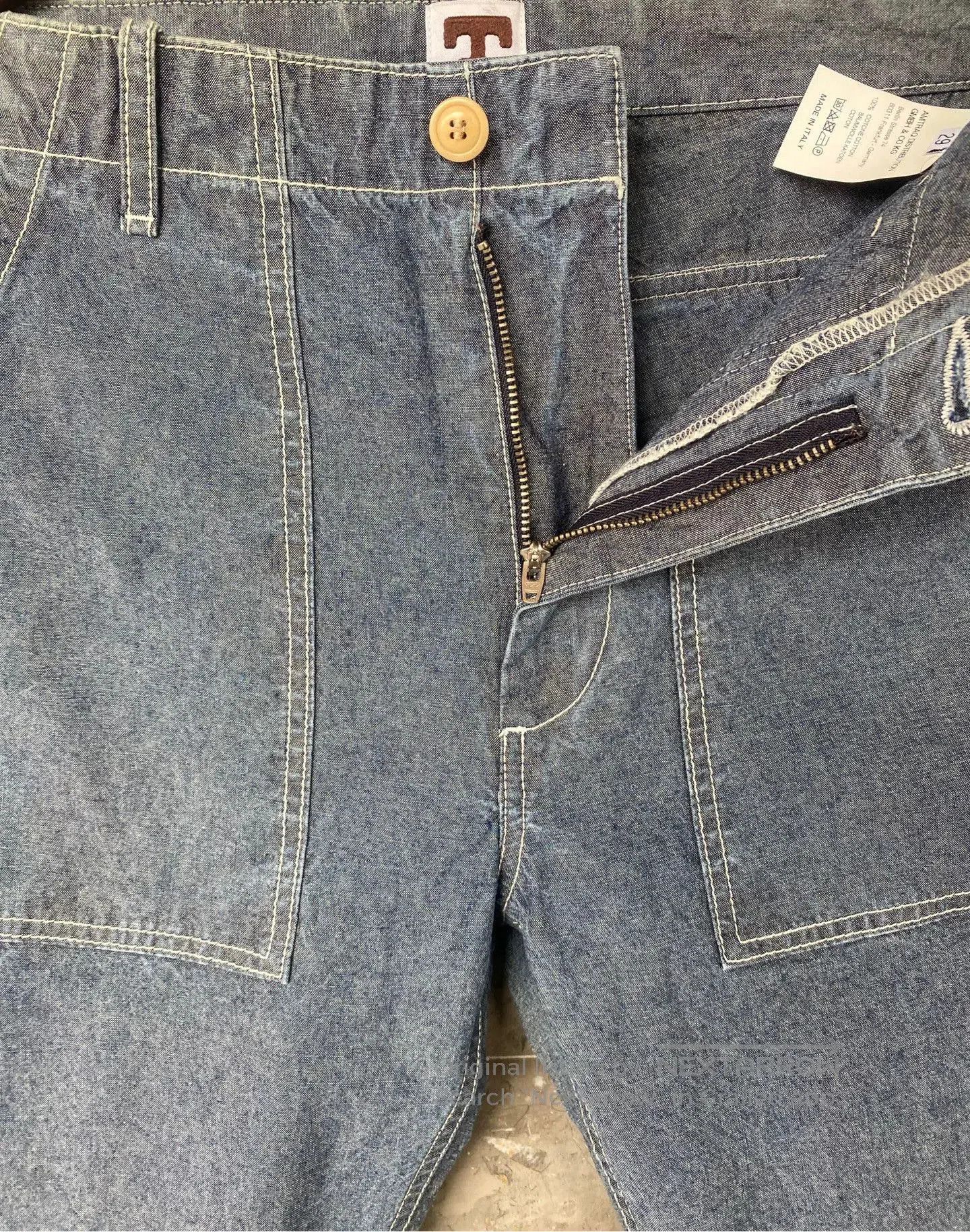 Tellason TELLASON Washed Blue Cotton Military Pants. Size US 29 - 4 Thumbnail