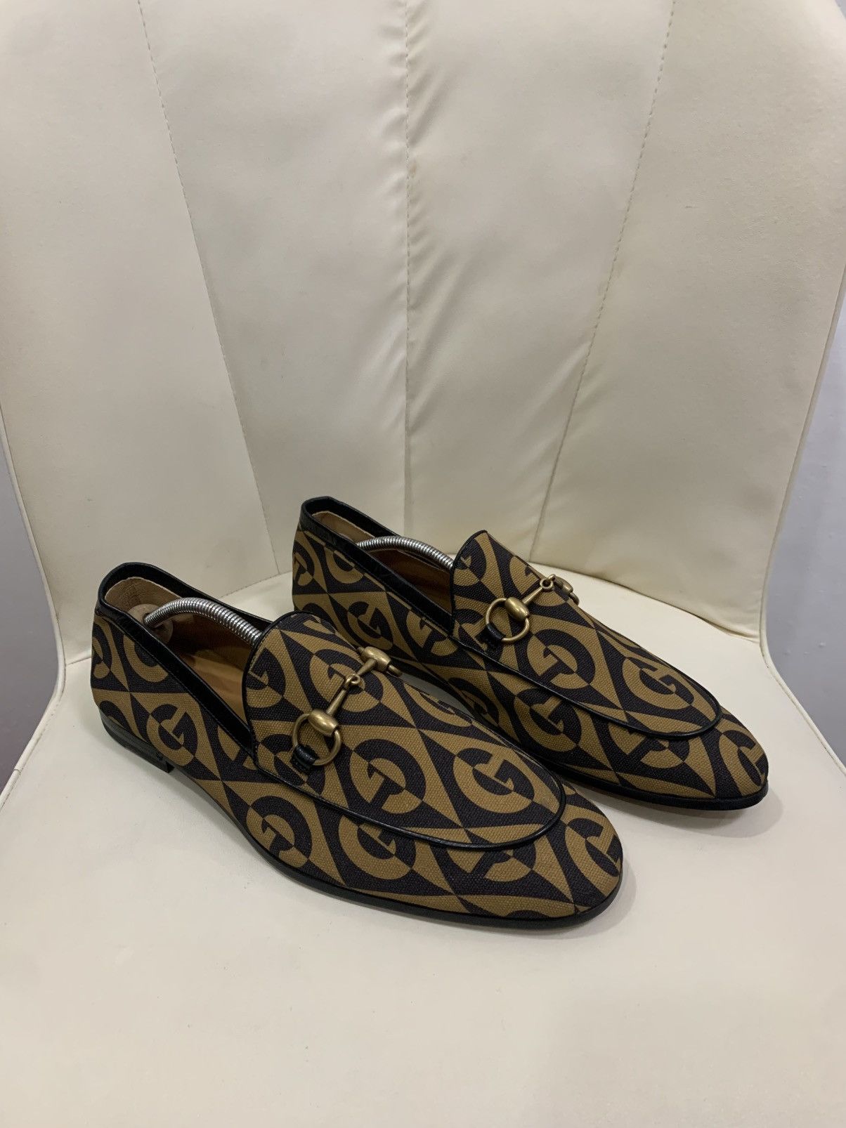 Gucci GUCCI HORSEBIT JORDAAN RHOMBUS LOAFERS Size US 7.5 / EU 40-41 - 1 Thumbnail