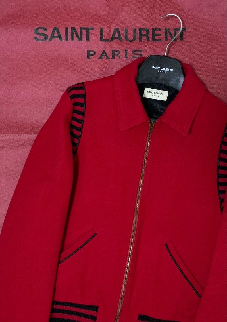 Saint Laurent Paris Saint Laurent Red Knit Baseball Jacket-2505 Size US M / EU 48-50 / 2 - 6 Thumbnail