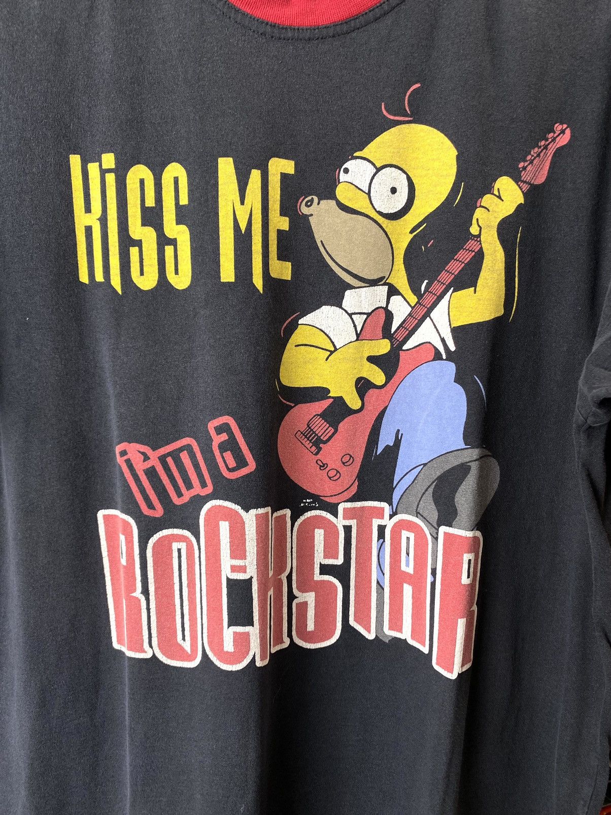 The Simpsons 90’s Vintage Kiss Me I’m A Rockstar Simpsons T Shirt Size US L / EU 52-54 / 3 - 3 Thumbnail
