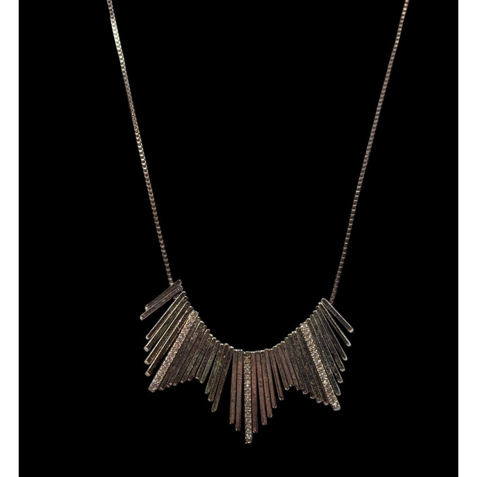 Other Elegant Glam Staggered Metal Fringe Necklace With Rhinestone Size ONE SIZE - 3 Thumbnail