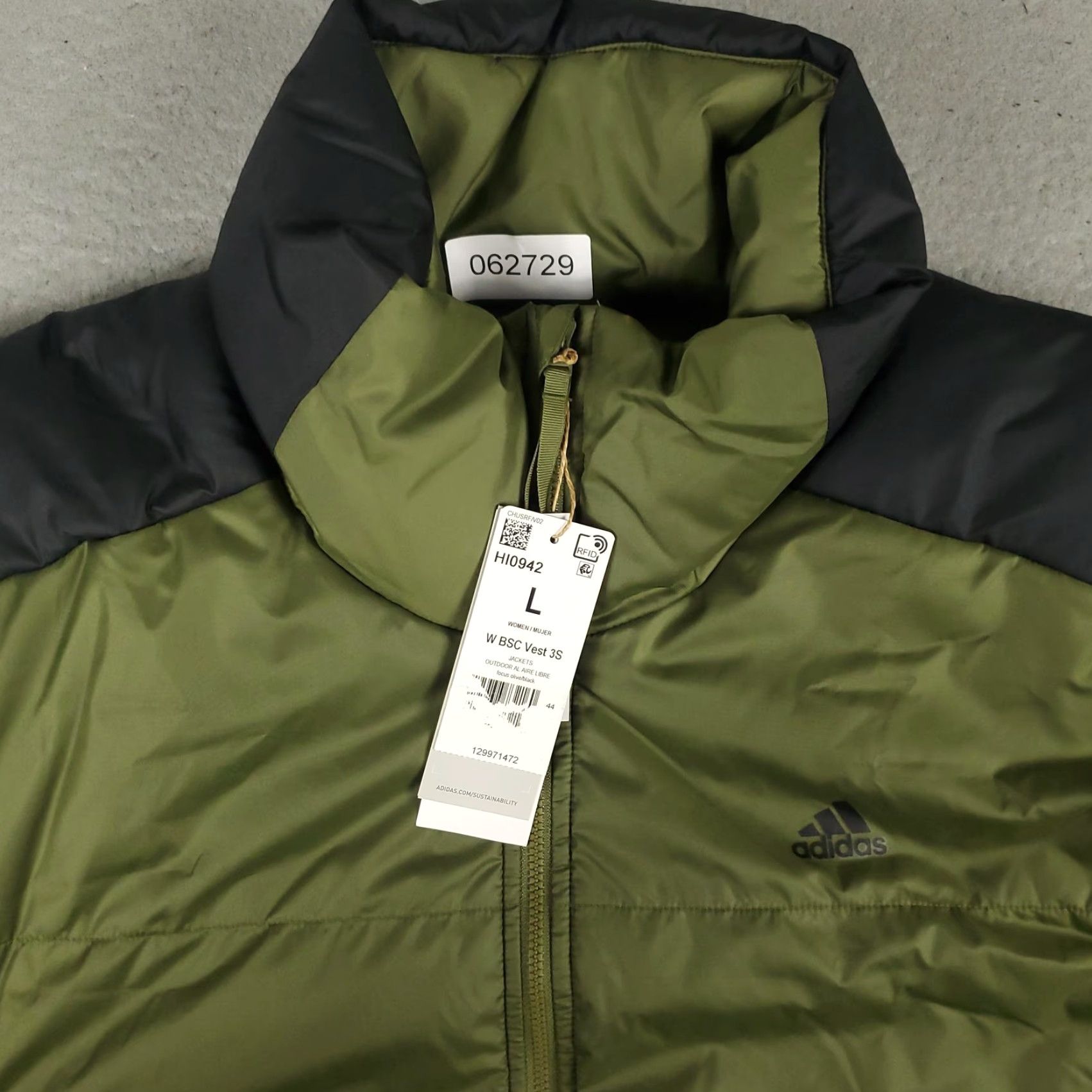 Adidas Adidas Vest Womens Large Green Black W BSC 3S Puffer Quilted Insulated Jacket Size L / US 10 / IT 46 - 2 Thumbnail