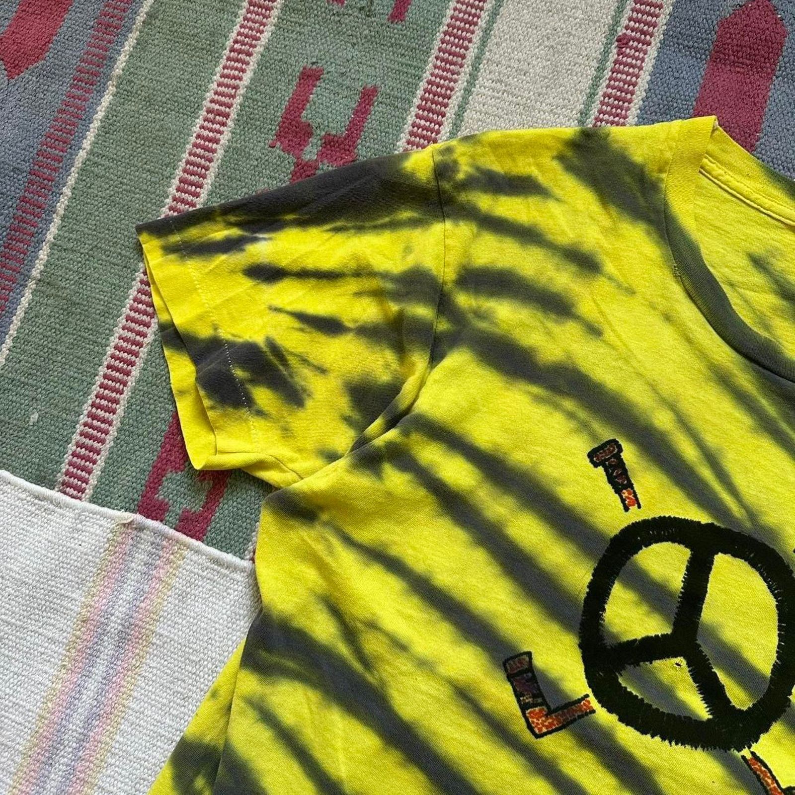 Other × Vintage ICONIC RARE VINTAGE 70S PEACE CUSTOM TIE DYE SHIRT Size US M / EU 48-50 / 2 - 5 Thumbnail