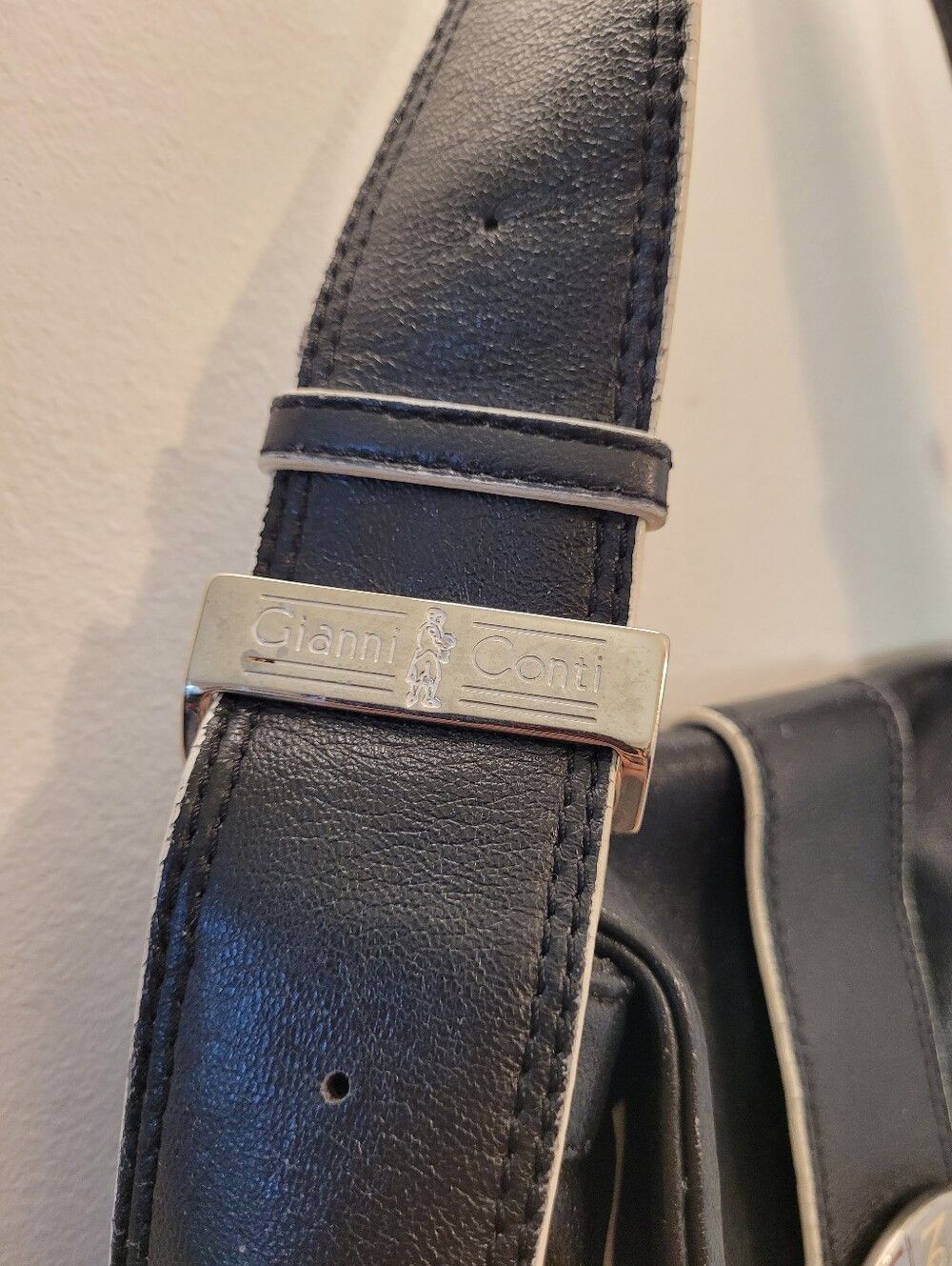 Other Gianni Conti Vintage Y2k black Leather Shoulder Bag Runes Size ONE SIZE - 3 Thumbnail