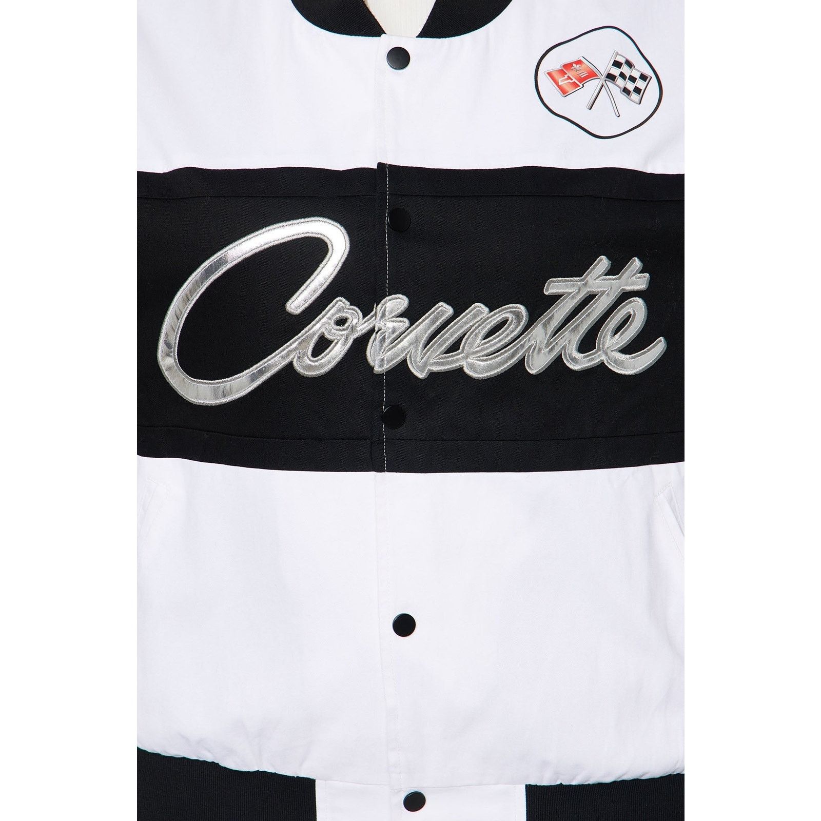 Other Show Off Corvette Bomber Jacket - Black/White - Size M Size M / US 6-8 / IT 42-44 - 8 Thumbnail