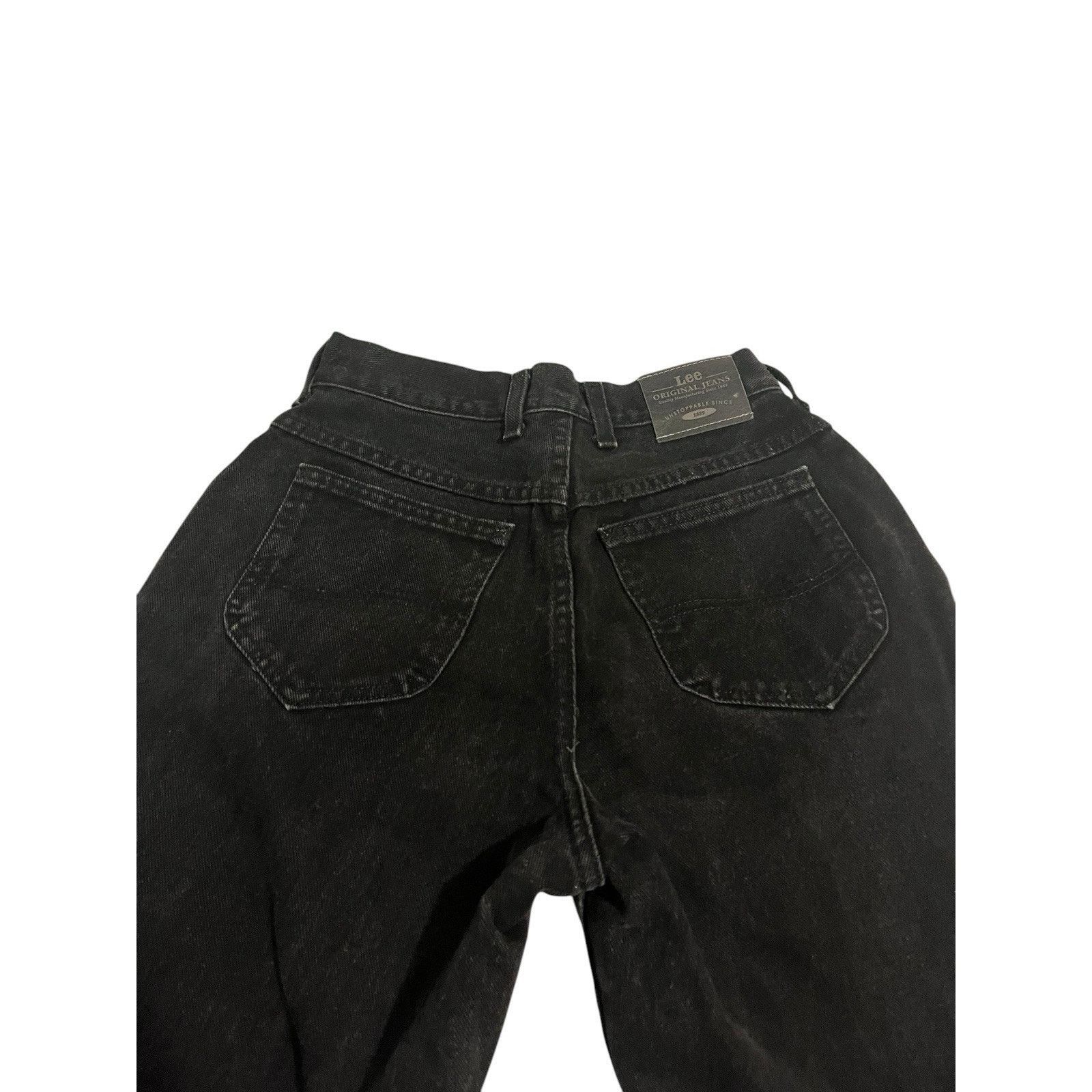 Lee Lee Women Black Jeans Sz 6P Moms Jeans Pre Owned Vtg Size 28" / US 6 / IT 42 - 4 Thumbnail
