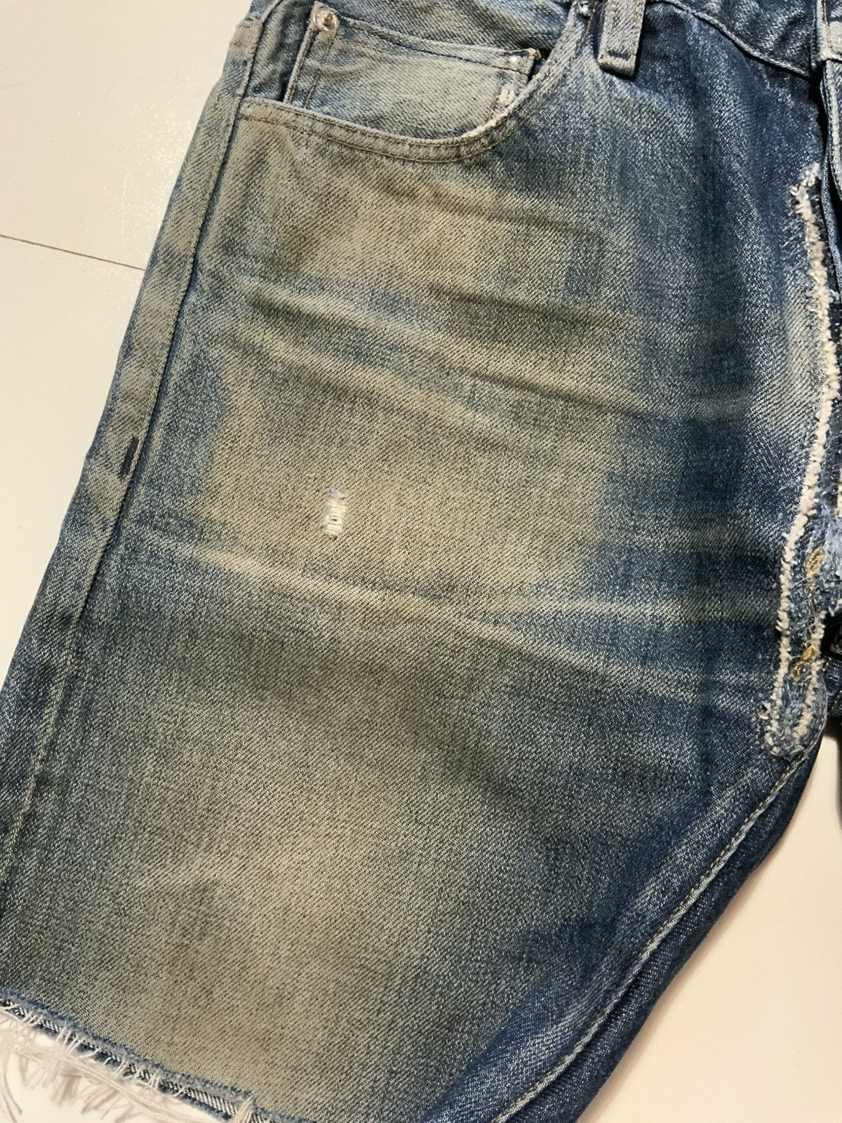 Earnest Sewn Earnest Sewn Redline Selvedge Distressed Denim Jean Shorts Size US 32 / EU 48 - 8 Thumbnail