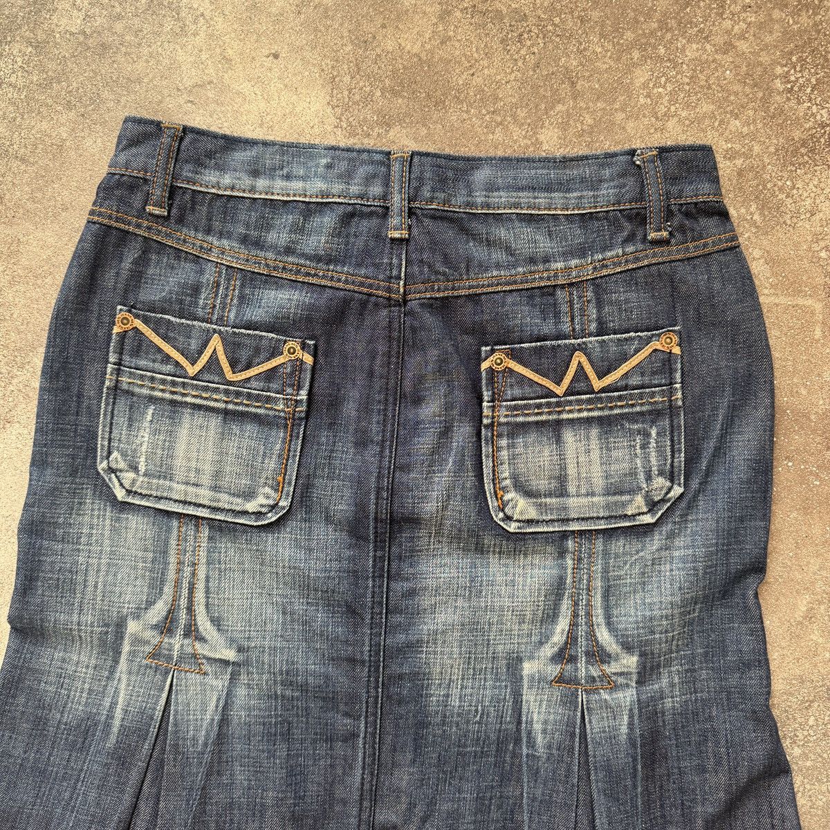 If Six Was Nine Vintage Cargo Pockets Y2K Pleated Denim Mini Skirt Size 28" / US 6 / IT 42 - 7 Thumbnail