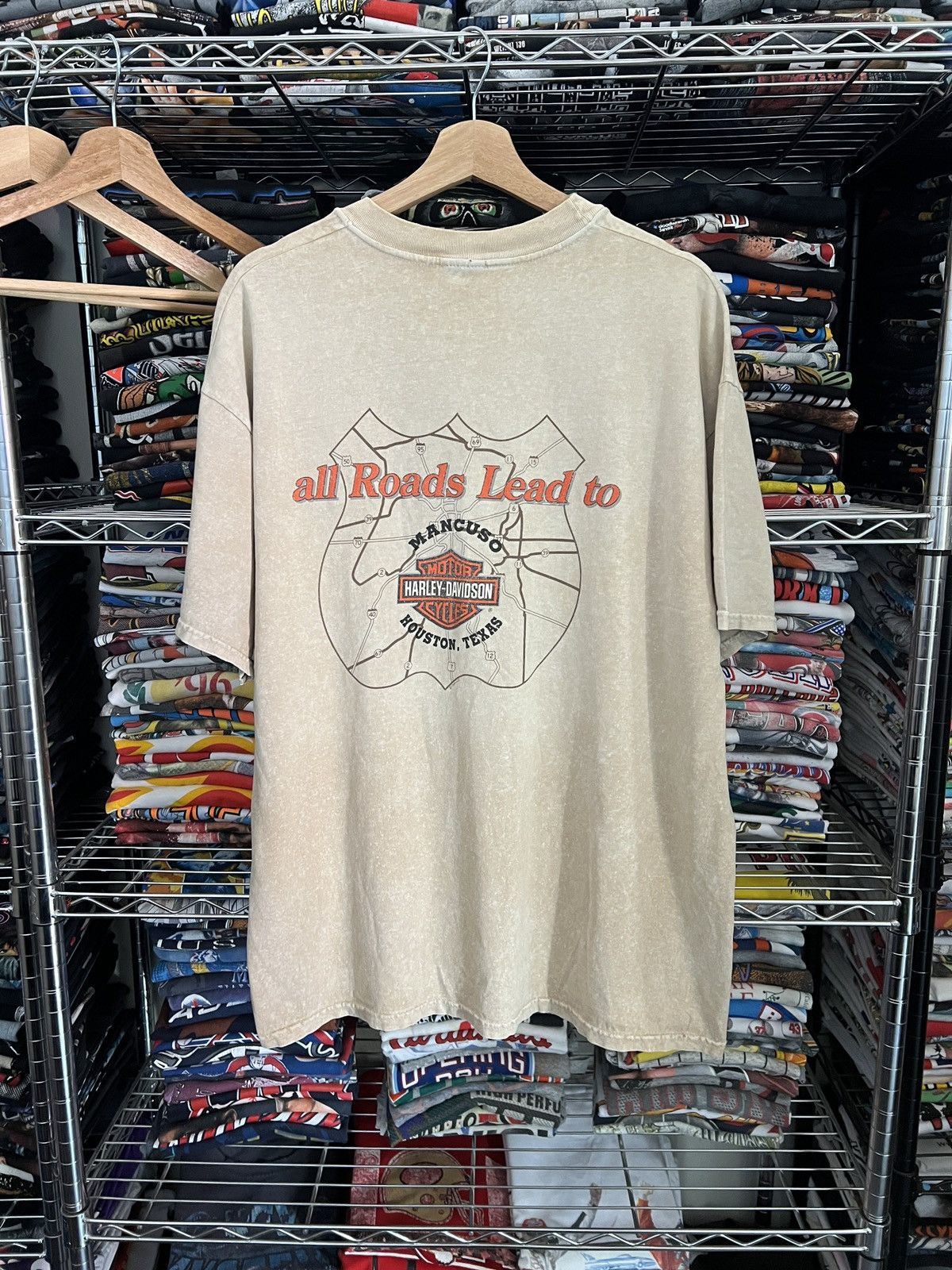 Harley Davidson 1999 H-D Wide Enough for Two Wheels Roads to Mancuso Map Tee Size US XL / EU 56 / 4 - 2 Thumbnail