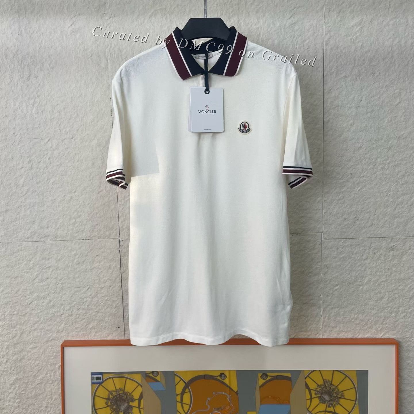 Moncler Moncler White Chest Logo Polo Shirt Size US L / EU 52-54 / 3 - 1 Thumbnail