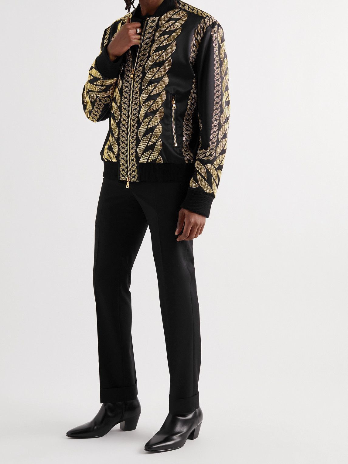 Balmain o1y0426 Bomber Jacket in Black/Gold Size US M / EU 48-50 / 2 - 5 Thumbnail