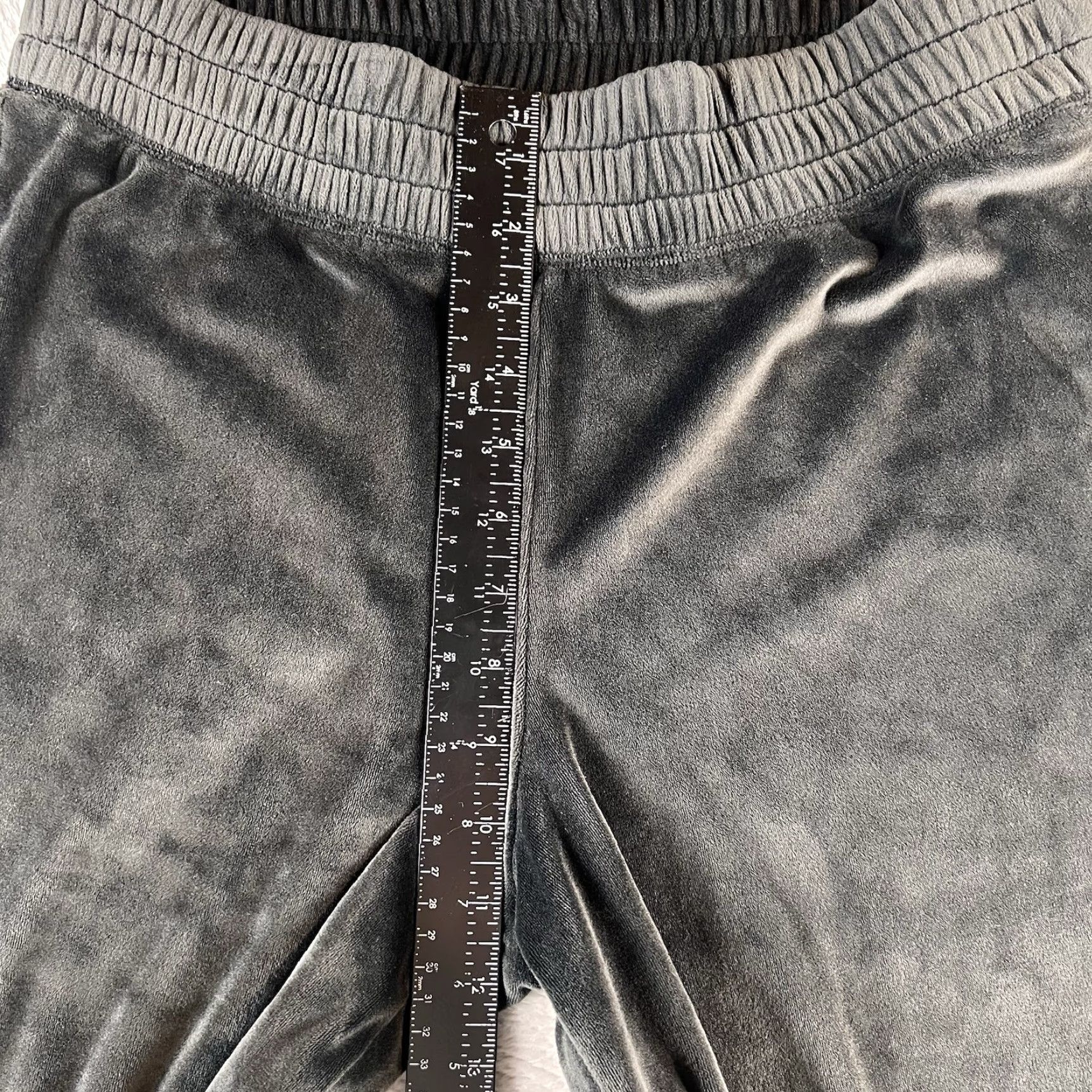 Abercrombie & Fitch Abercrombie & Fitch Gilly Hicks Velour Wide Leg Pants Pull On Women M Charcoal Black 90s Adjustable Waist Size 32" / US 10 / IT 46 - 6 Thumbnail