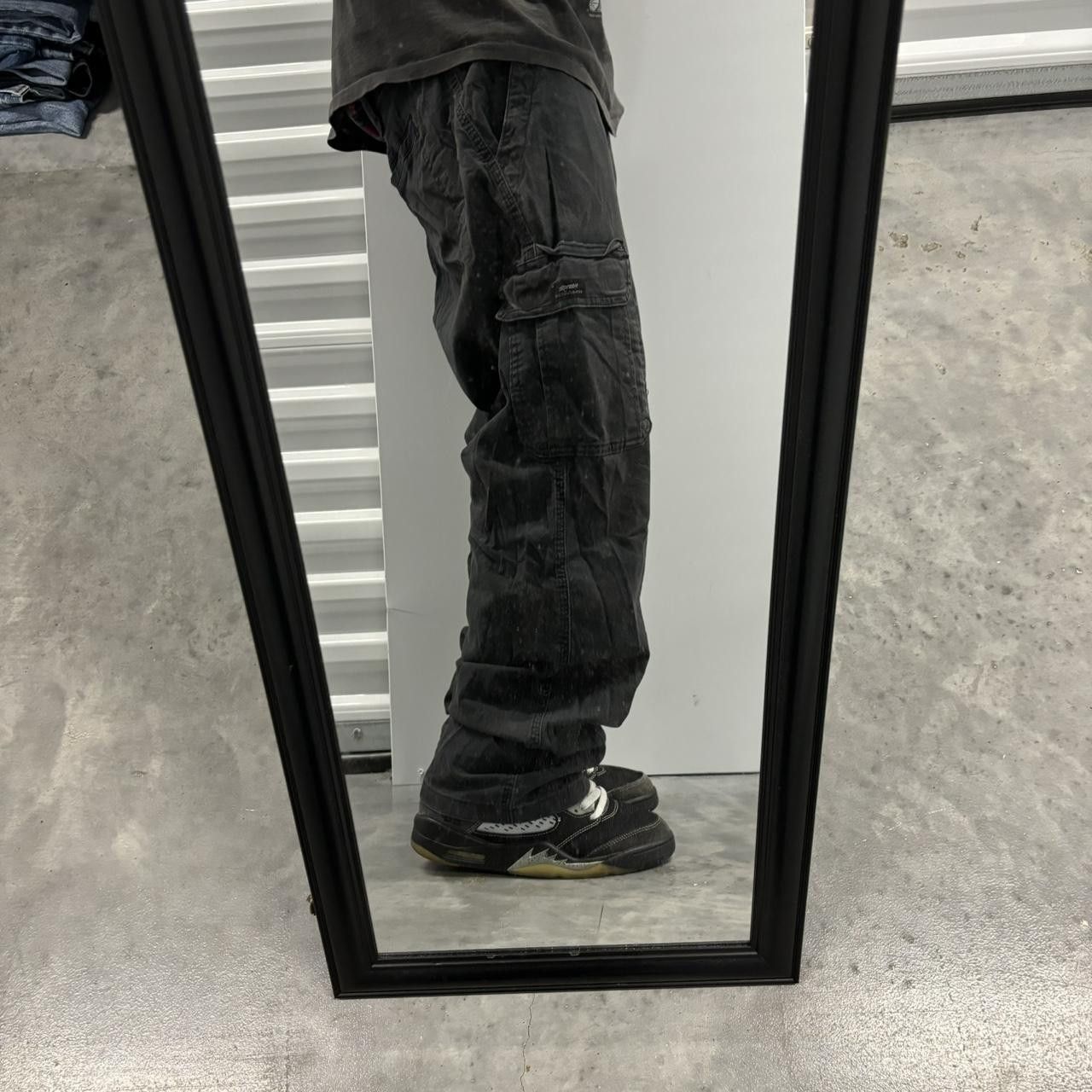 Japanese Brand × Vintage Crazy Vintage Y2K/2000s Grunge Faded Black Skater Cargo Pants! Size US 34 / EU 50 - 2 Thumbnail