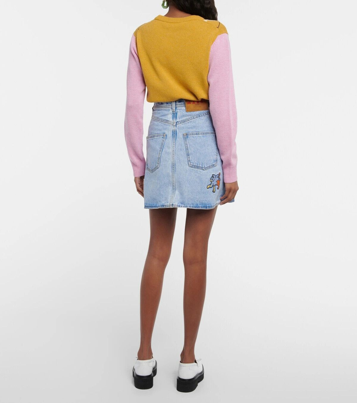 Marni o1y1125 Denim Mini Skirt in Blue Size 26" / US 2 / IT 38 - 4 Thumbnail