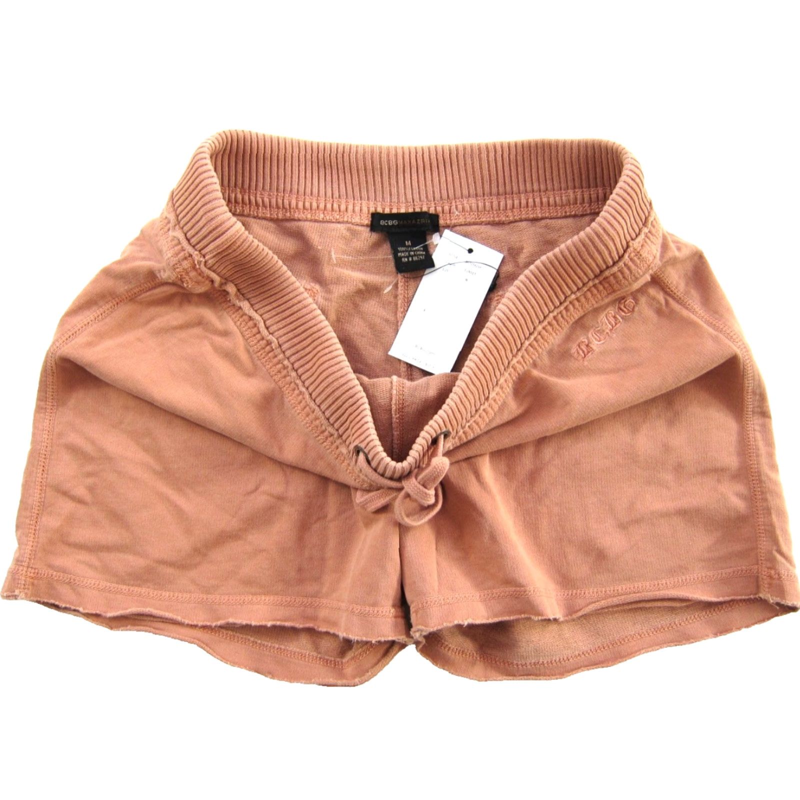Bcbgmaxazria BCBGMAXAZRIA Sunset Pink Shirt Women M 100% Cotton Jersey Back Pocket Shorts Pink 30" waist 3.5" inseam Women Size M / US 6-8 / IT 42-44 - 4 Thumbnail