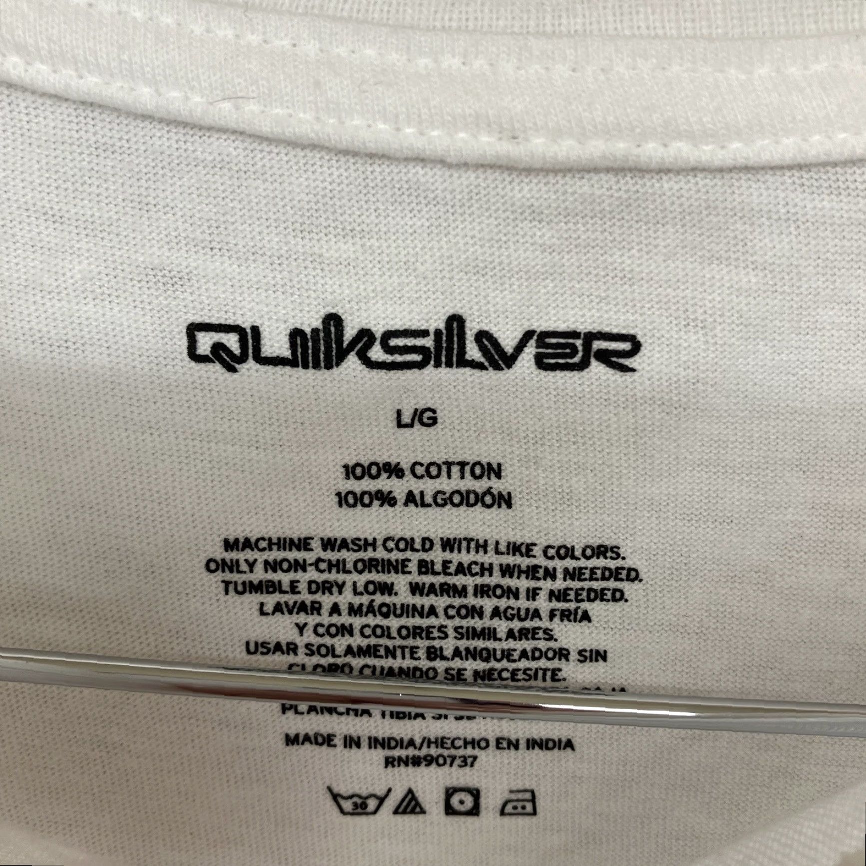 Quiksilver Quiksilver T Shirt Mens Large All Cotton Logo Premium Comfort Lightweight Crew Neck Short Sleeve White Sonic/N/A? Size US L / EU 52-54 / 3 - 3 Thumbnail