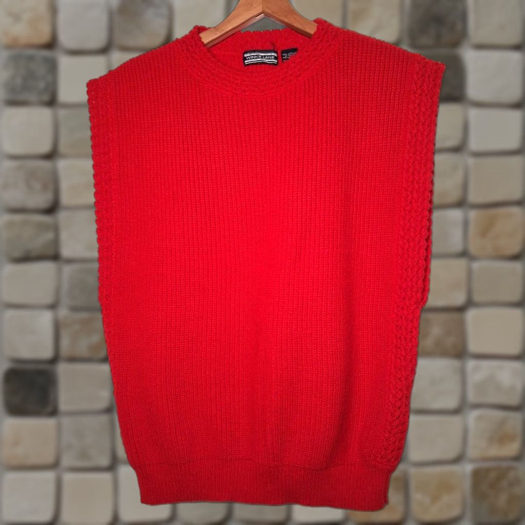 Etro VINTAGE Winks Lane Vest Women Size 38 Red Ribbed Knit Retro 1980s Size XS / US 0-2 / IT 36-38 - 1 Thumbnail