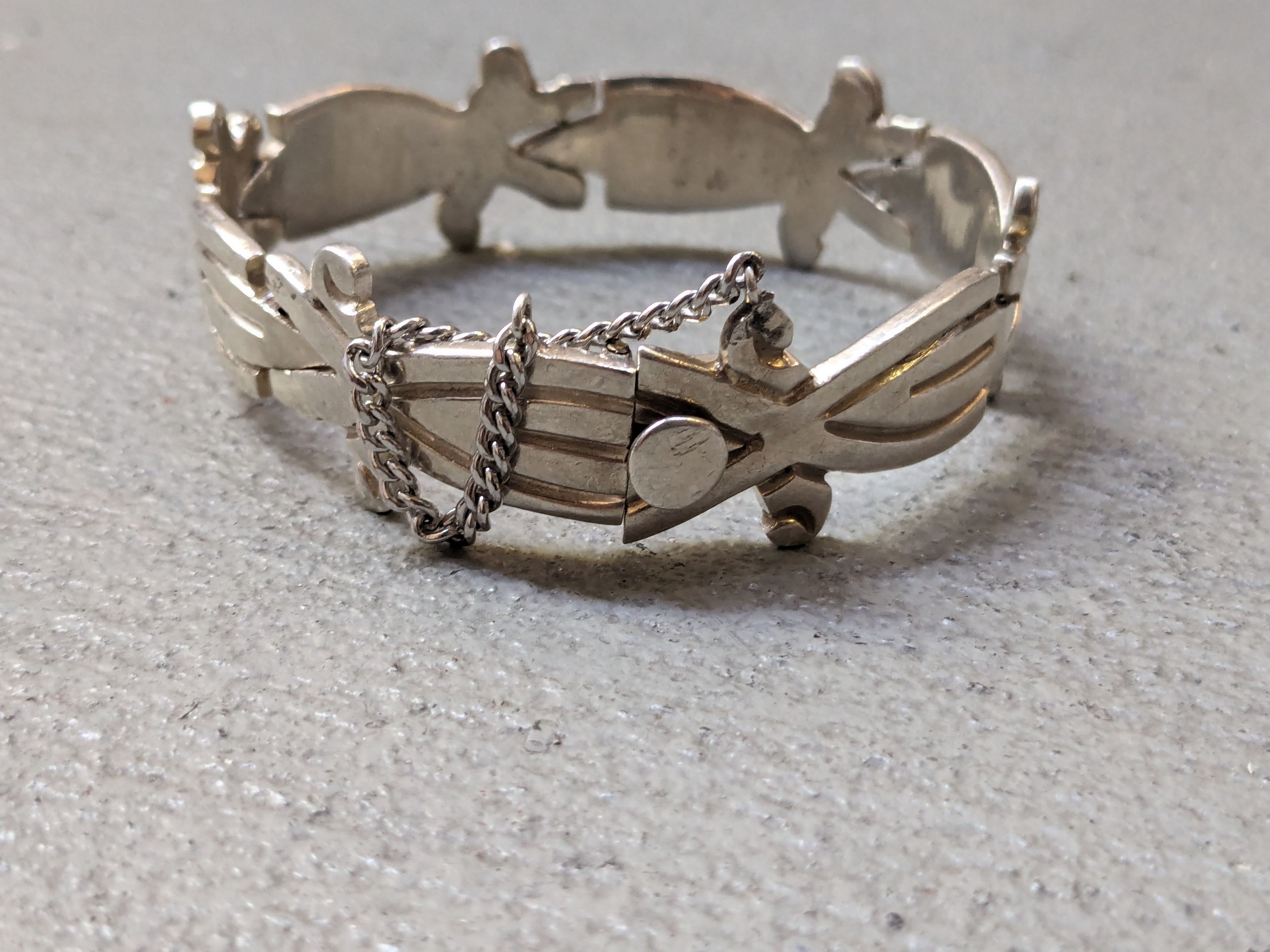 Jewelry Vintage Sterling Silver Bracelet 7.5" Chunky Thick Taxco Size ONE SIZE - 2 Thumbnail