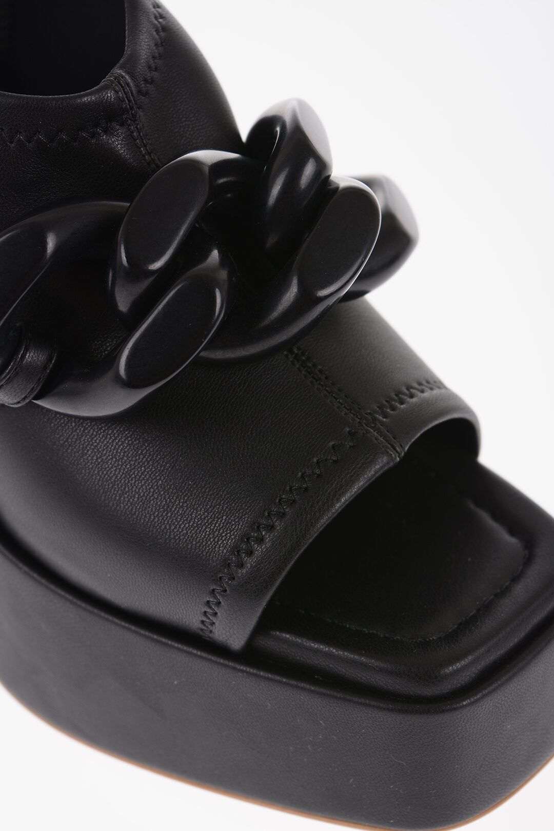 Stella McCartney og1mm0824 Open Toes Sabot Heel With Chain in Black Size US 9 / IT 39 - 4 Thumbnail