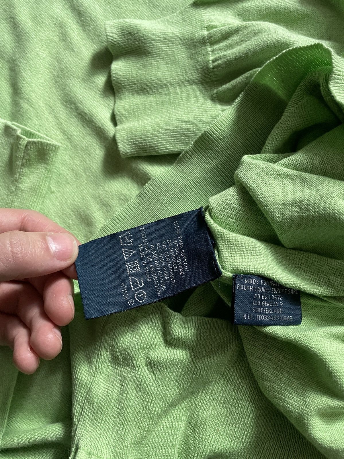 Polo Ralph Lauren × Ralph Lauren × Vintage Vintage Light Green Polo Ralph Lauren Sweater PRL Y2K Size US L / EU 52-54 / 3 - 5 Thumbnail
