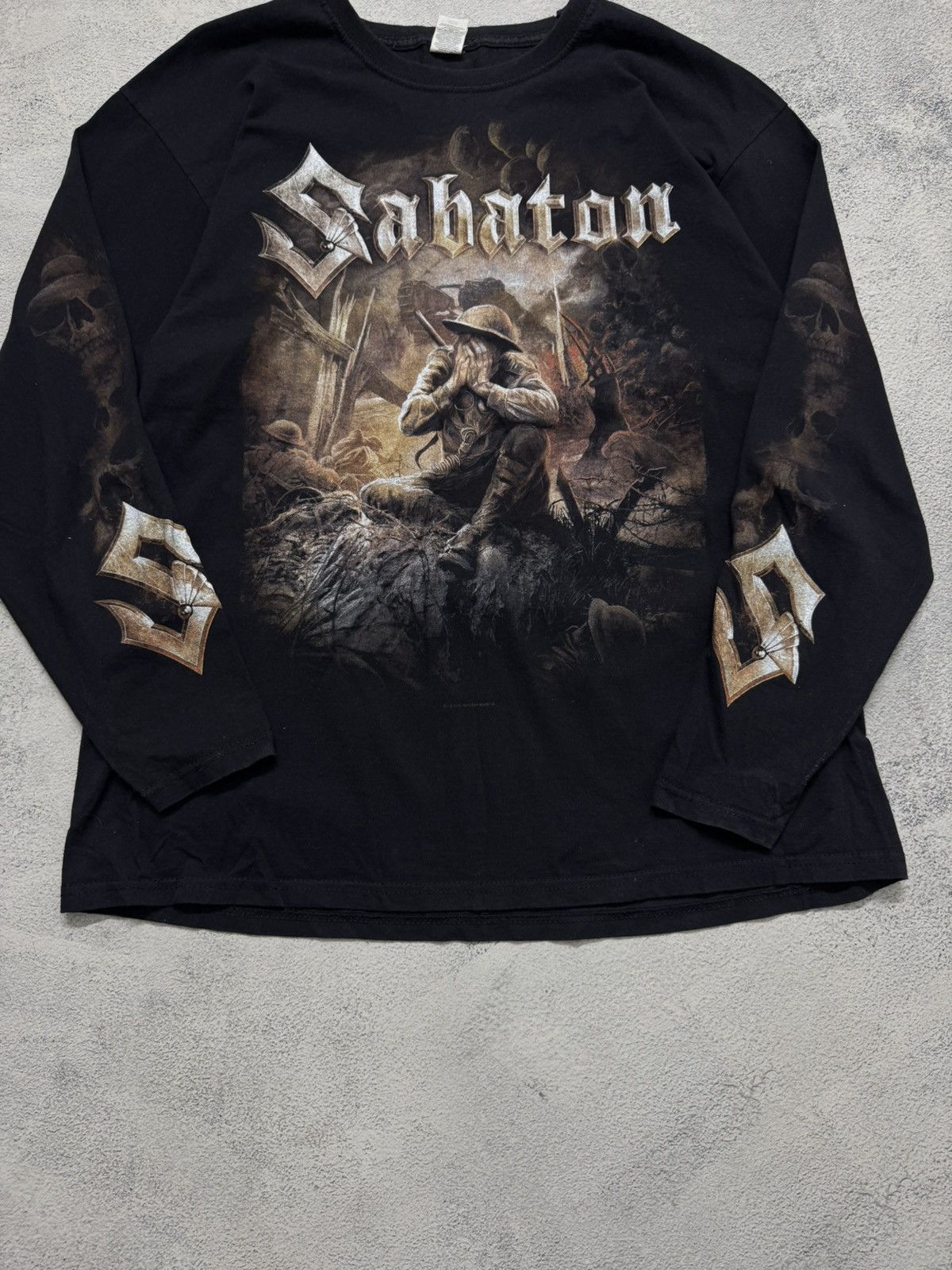Fruit Of The Loom Vintage Y2k Sabaton Big Logo Print Size US XL / EU 56 / 4 - 9 Thumbnail