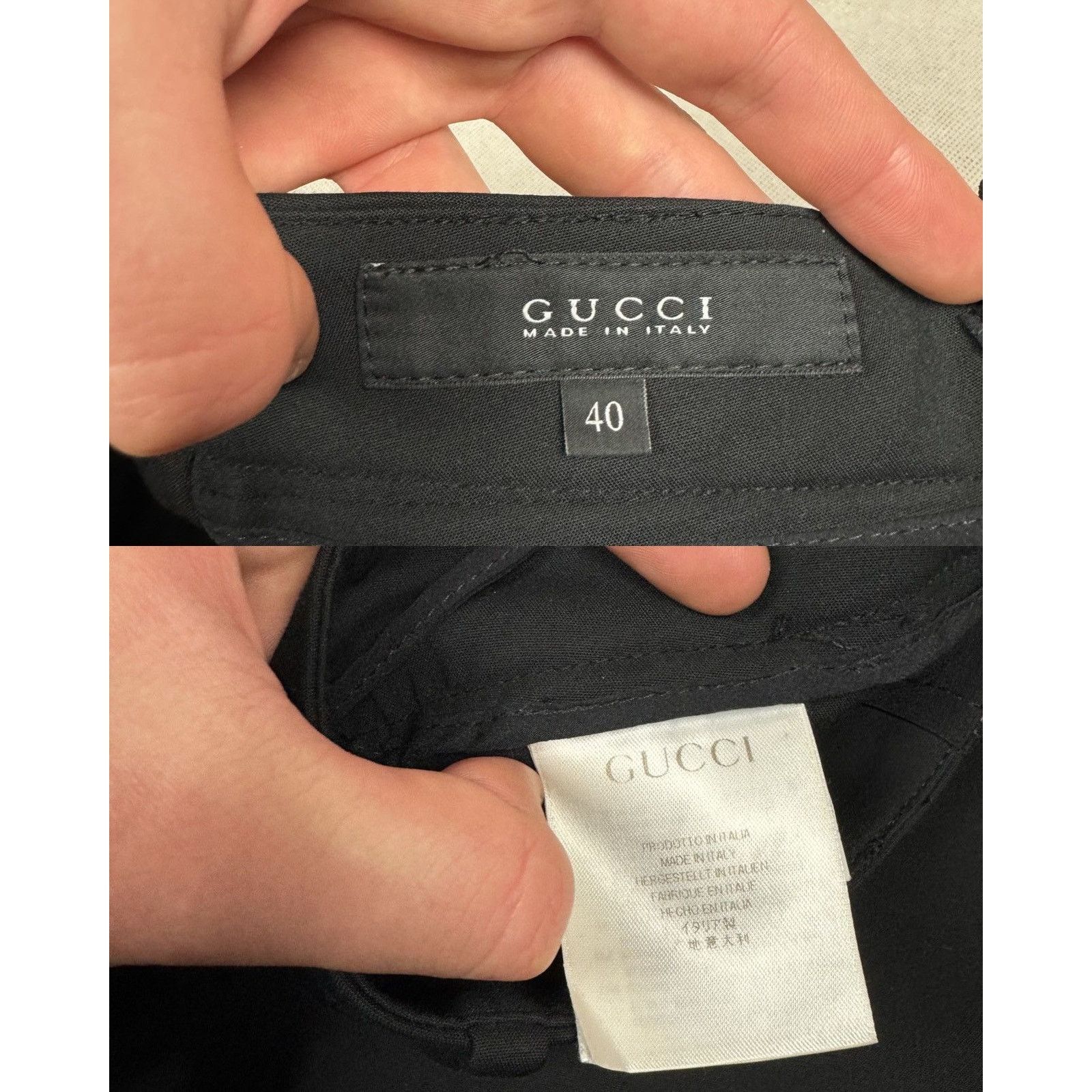 Gucci Gucci Women's Black Cotton Pockets Skinny Leg Dress Pants 40 Size 28" / US 6 / IT 42 - 2 Thumbnail