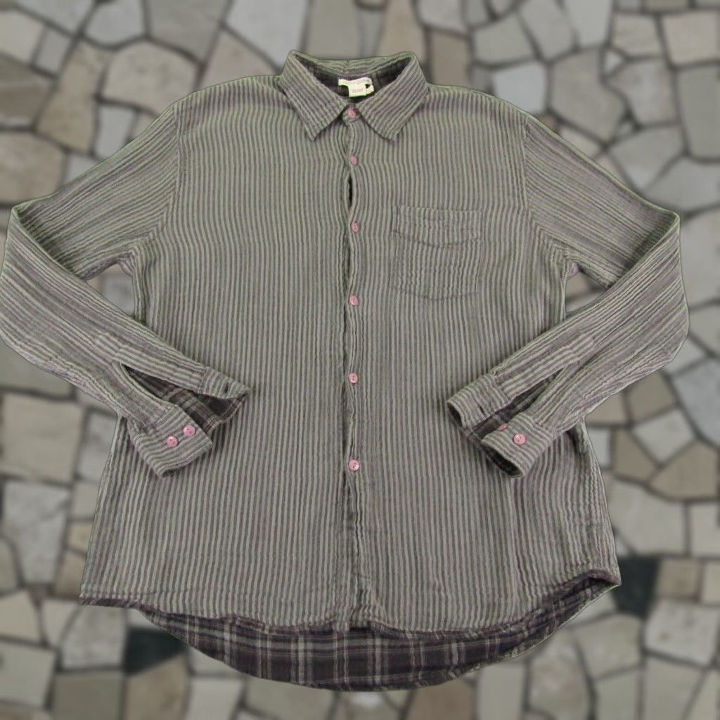 Carbon2Cobalt Carbon 2 Cobalt Mens Large Gray Striped Flannel Button Up Shirt Size US L / EU 52-54 / 3 - 1 Thumbnail