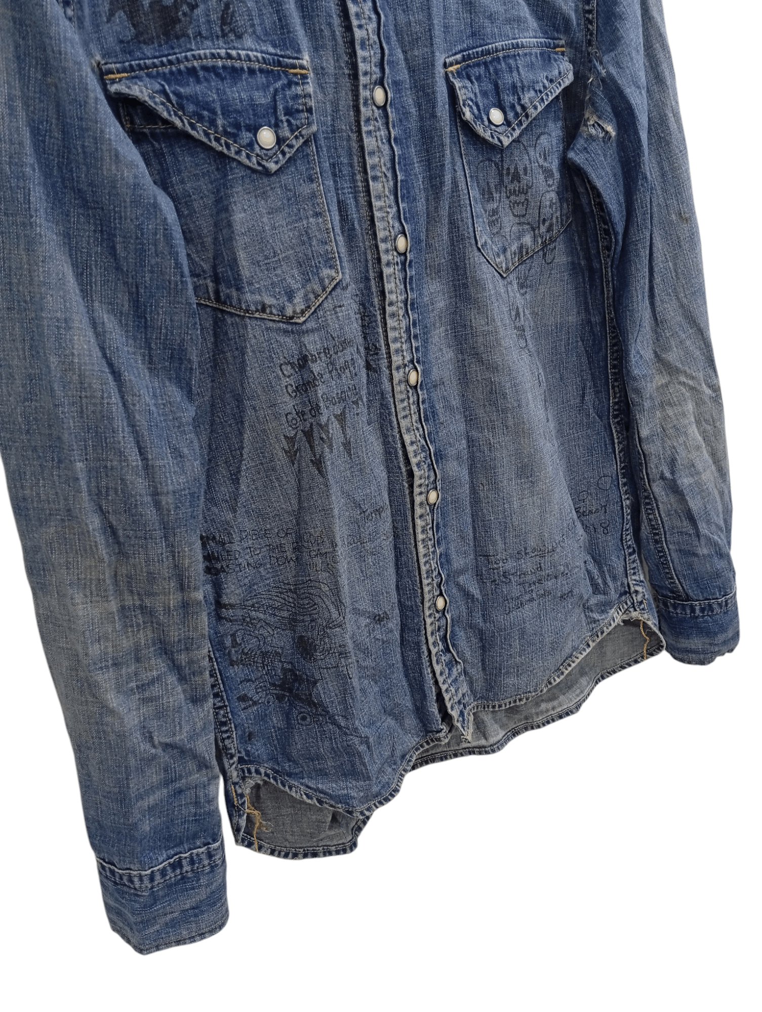 Japanese Brand × Remi Relief 🔥🔥Remi Relief Artwork Denim Chambray Shirt Size US M / EU 48-50 / 2 - 5 Thumbnail