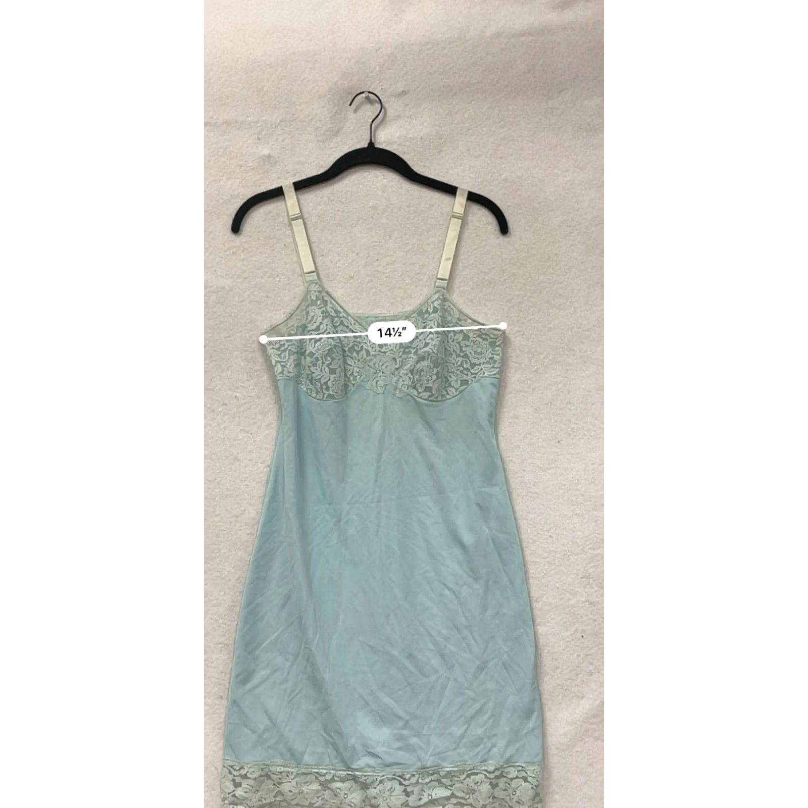Vintage VINTAGE Blue Lace Trimmed Slip Dress Womens M/L Size M / US 6-8 / IT 42-44 - 7 Thumbnail
