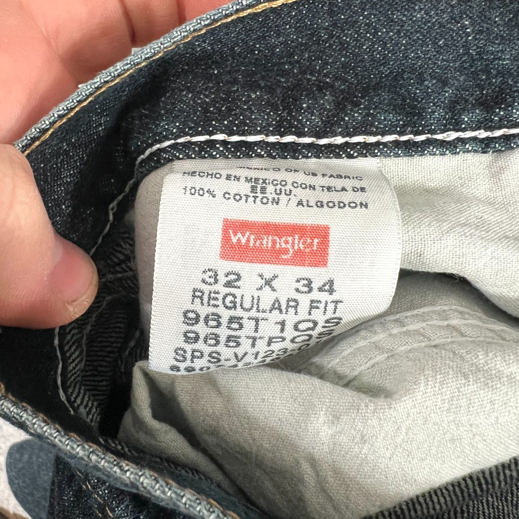 Wrangler Wrangler Jeans Mens 32x34 Blue Denim Regular Fit Straight Leg 965T1QS Size US 32 / EU 48 - 6 Thumbnail