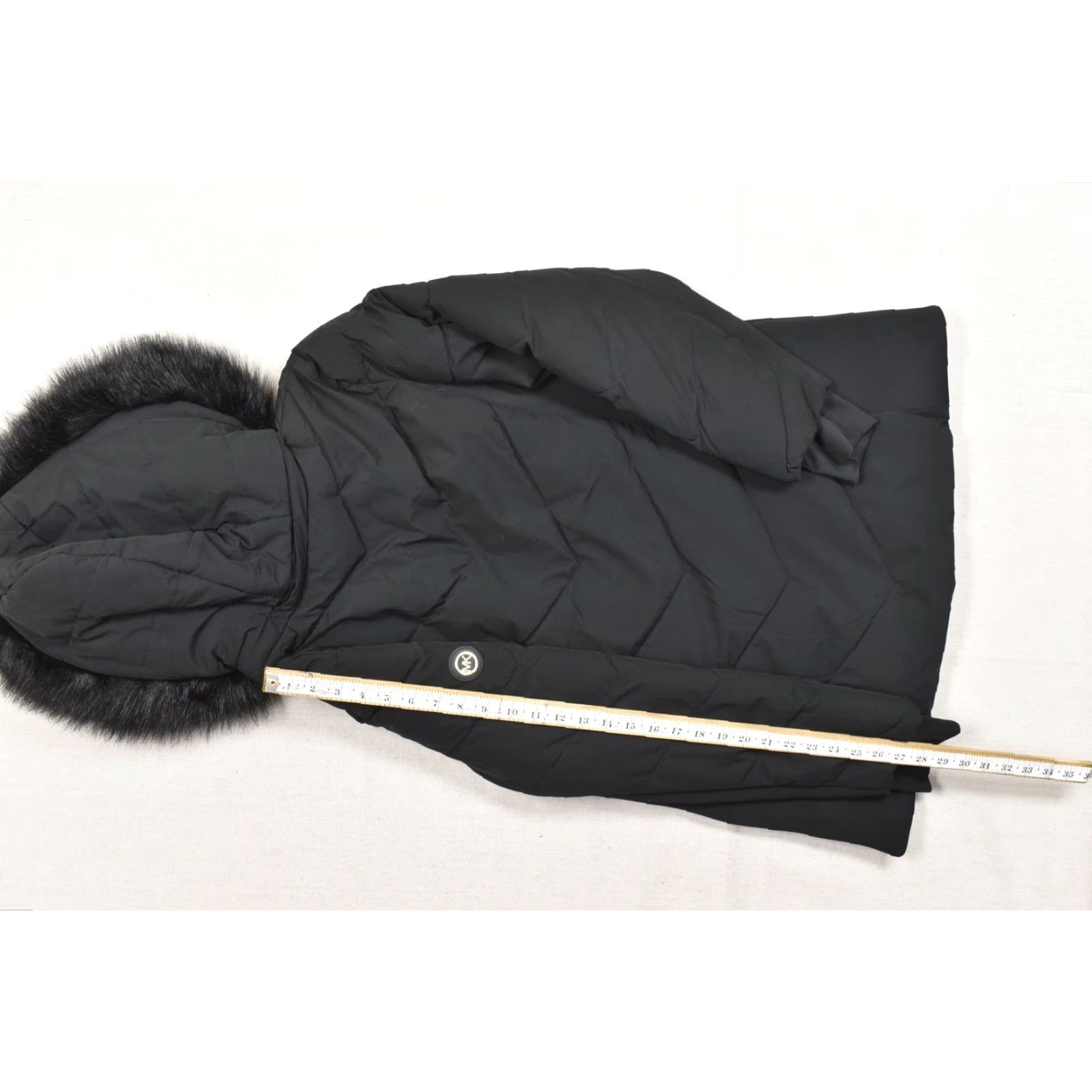 Michael Kors Michael Kors Women's Large Black Quilted Puffer Jacket Hooded Faux Fur Gold Hardware Size L / US 10 / IT 46 - 3 Thumbnail