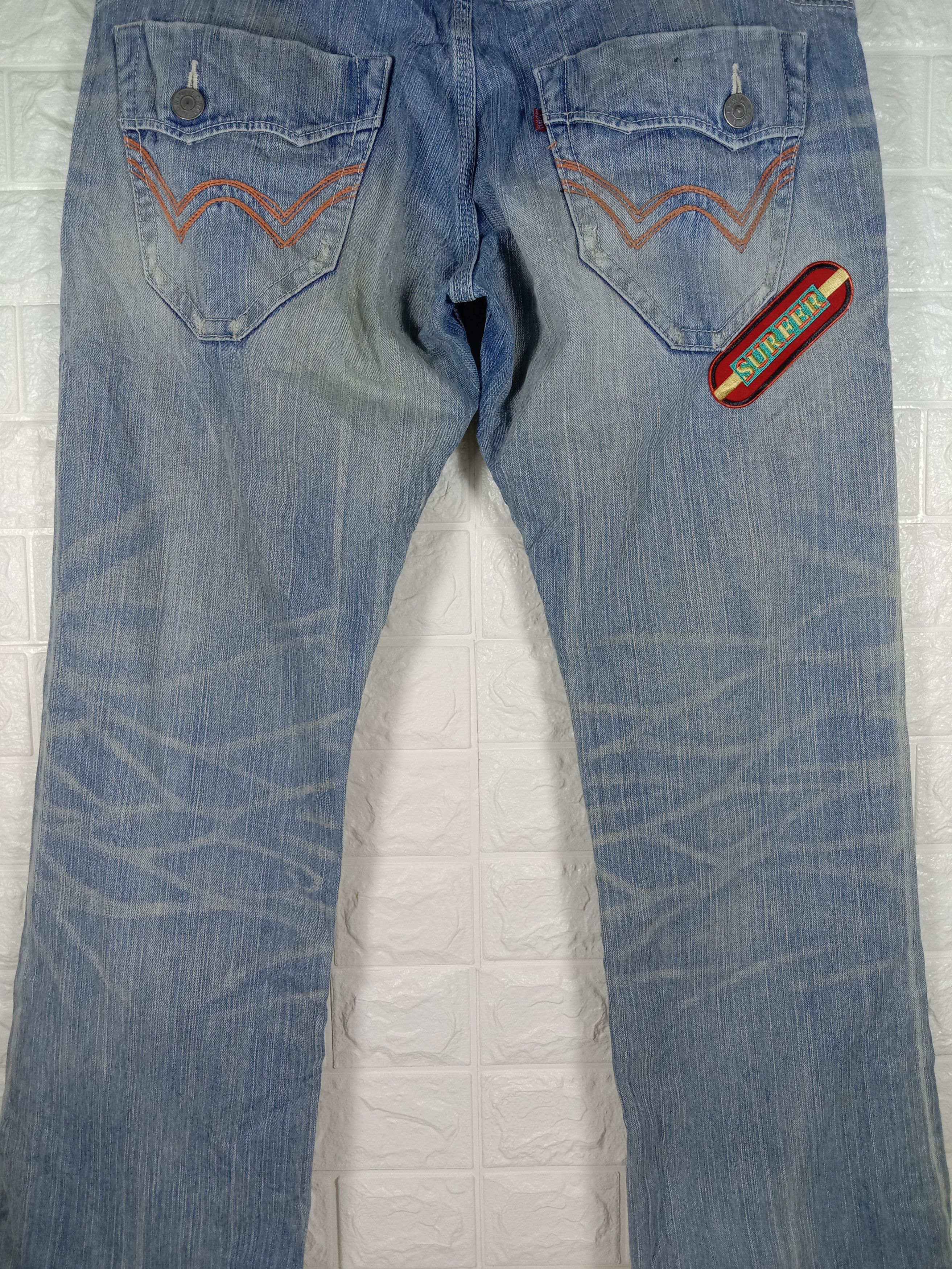 Edwin Vintage Edwin XV Buckle Back Patched Flare Jeans Size US 34 / EU 50 - 7 Thumbnail
