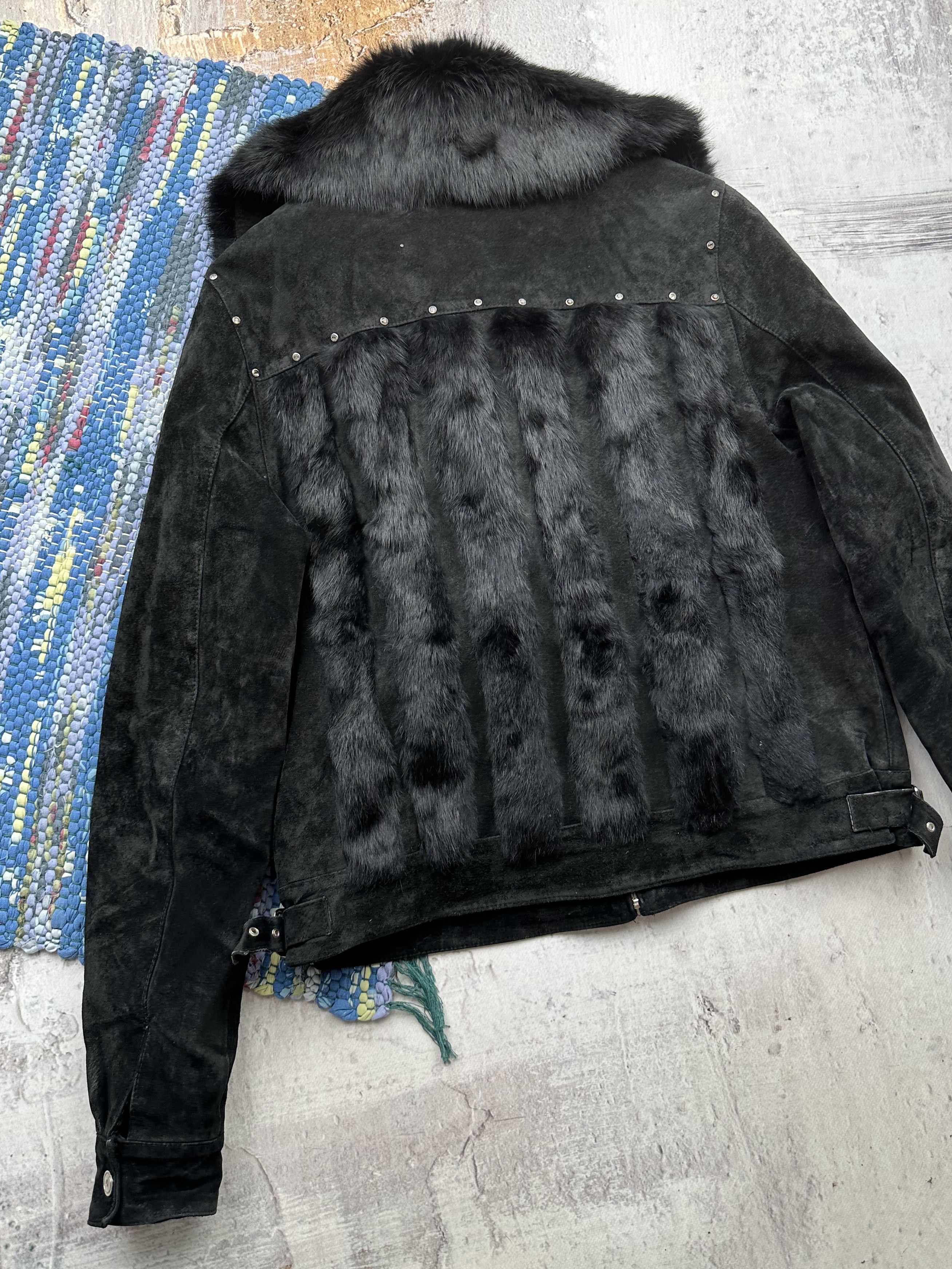 Vintage Vintage Real Fur and Suede Leather Jacket With Belt A71D15 Size M / US 6-8 / IT 42-44 - 8 Thumbnail