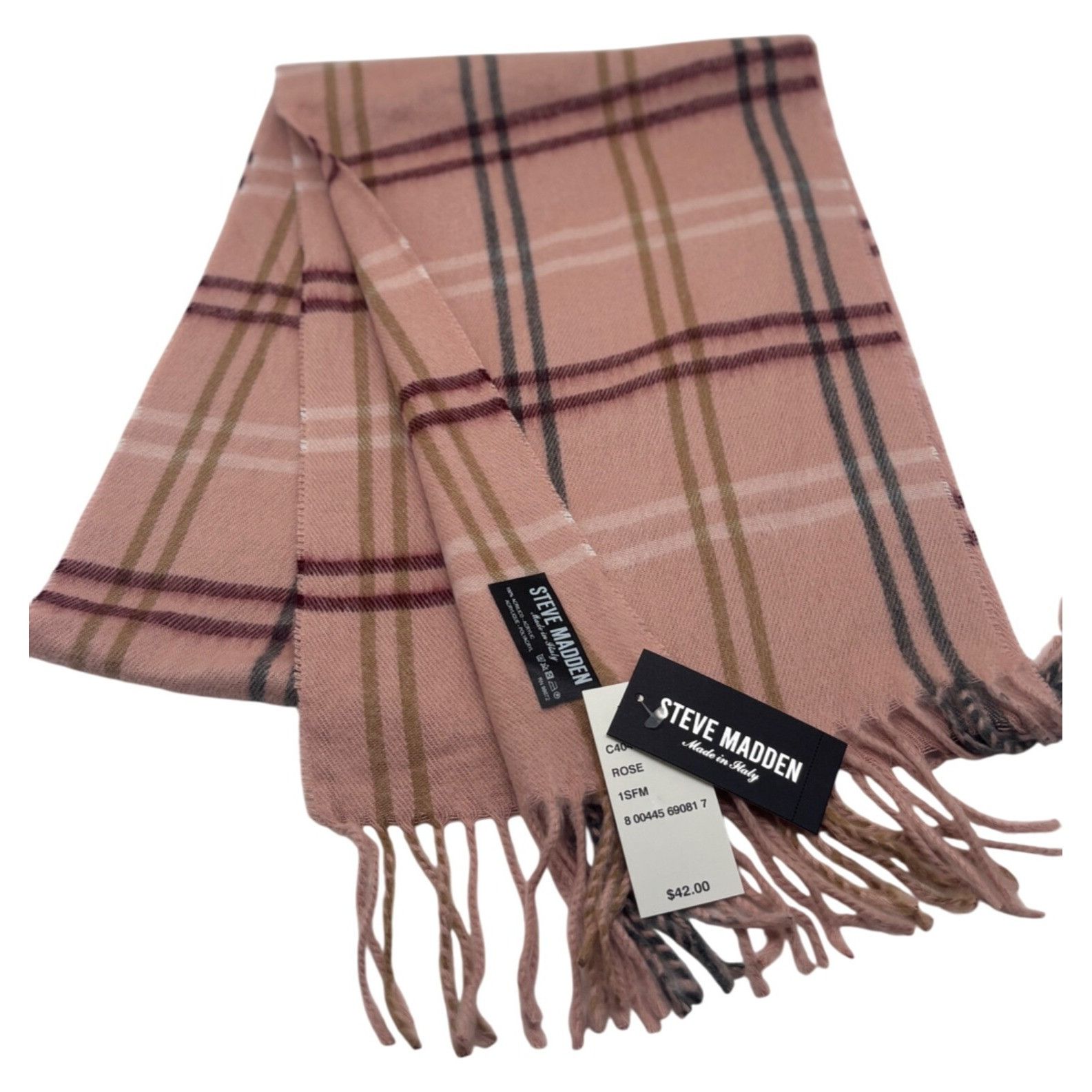 Steve Madden Set of 3 Steve Madden Plaid Muffler Scarves Made in Italy Size ONE SIZE - 9 Thumbnail