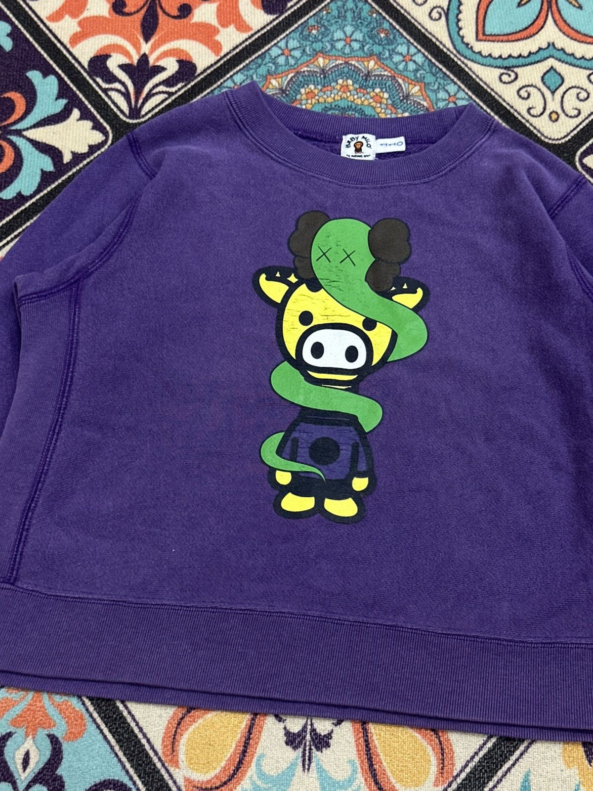 Bape × Kaws Bape (Baby Milo) x Kaws Kids/Youth Sweatshirt (Size 110) Size US XXS / EU 40 - 3 Thumbnail