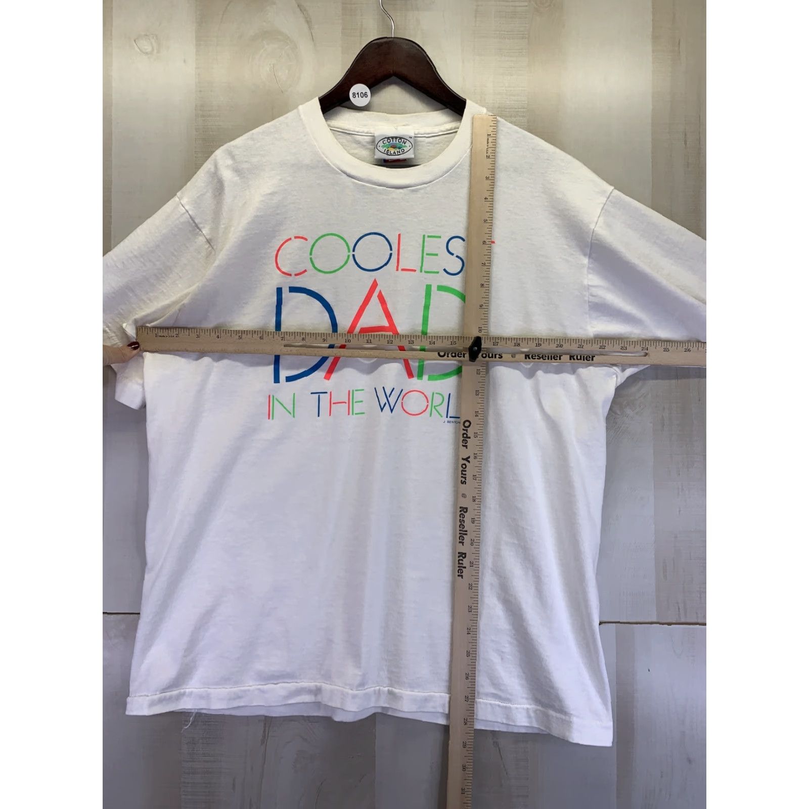 Vintage Vintage 1988 Coolest Dad In the World Single Stitch Mens T Shirt XL White Graphic Tee Mens XL-8106 Size US XL / EU 56 / 4 - 5 Thumbnail