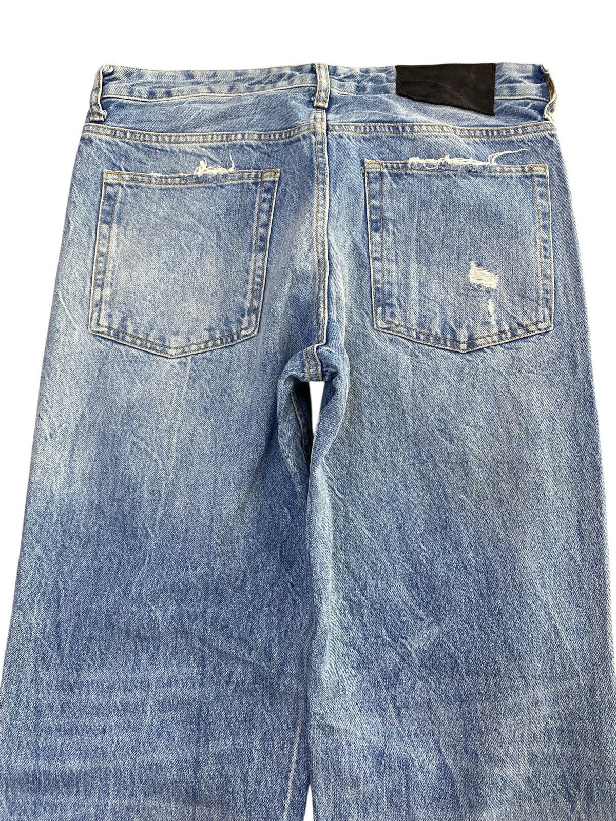 Japanese Brand Japanese Brand Acid Blue Wash Style Distressed Jeans Size US 32 / EU 48 - 4 Thumbnail