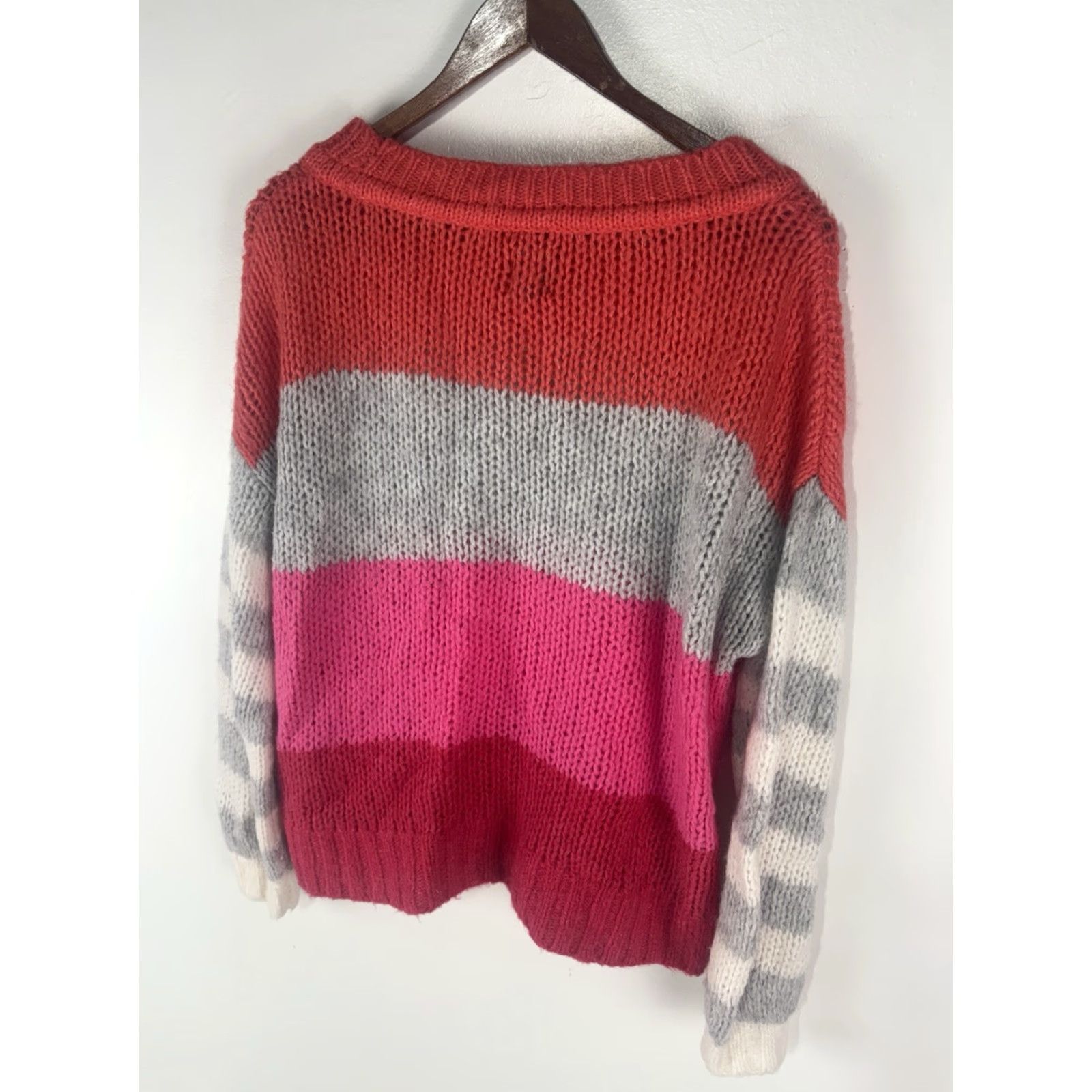 Gap Gap Women’s L Sweater Chunky Knit Wool Alpaca Striped Pullover Fall Winter Casual Size L / US 10 / IT 46 - 4 Thumbnail