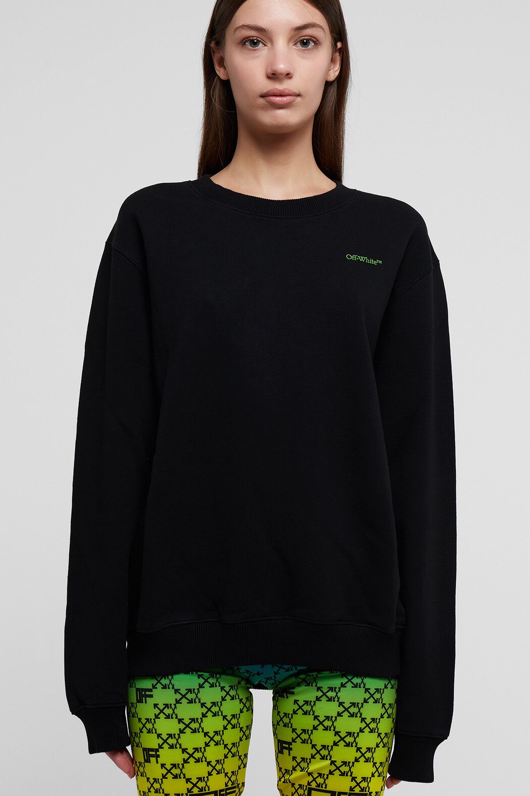 Off-White o1gr1nt1124 Blurred Arrow Reg Crewneck Sweatshirt in Black Size XXS / US 00 / IT 34 - 1 Thumbnail