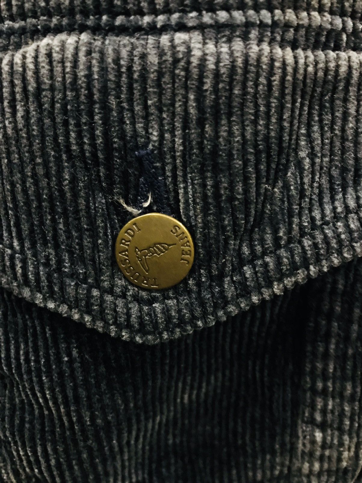Trussardi × Vintage Vintage Trussardi Corduroy trucker jacket Size US M / EU 48-50 / 2 - 11 Thumbnail