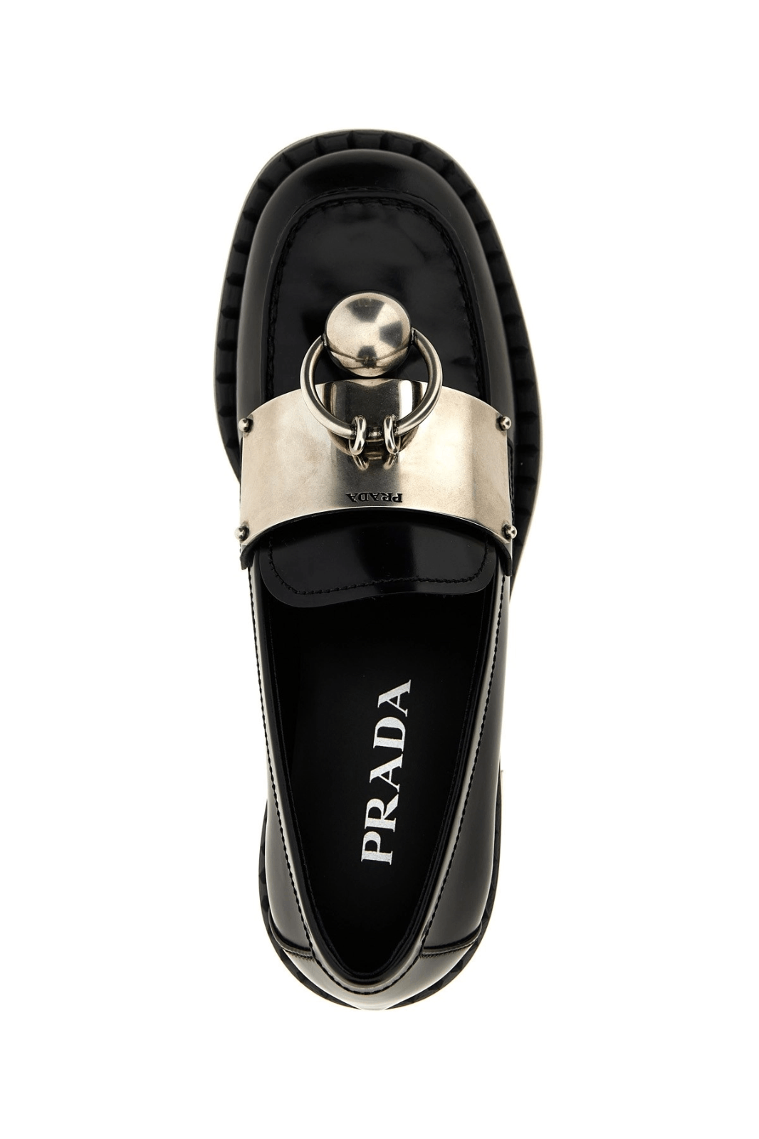 Prada PRADA Piercing Black Leather Loafers New & Authentic Size US 10 / IT 40 - 4 Thumbnail