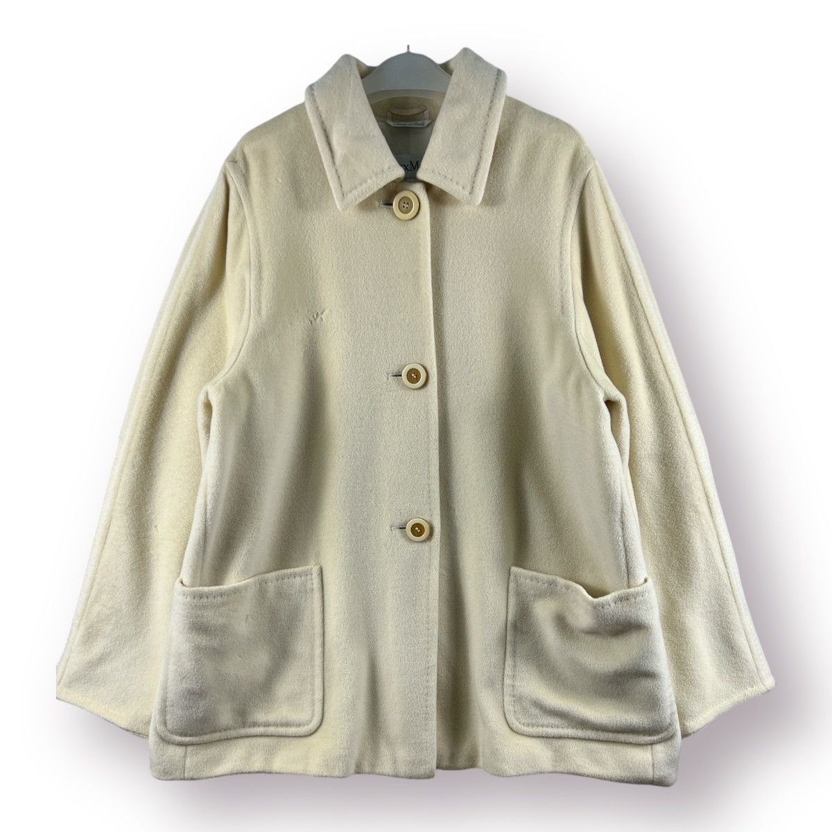 Max Mara × Weekend Max Mara 🔥 MAX MARA LUXURY CREAM WHITE OVER COAT🔥 Size L / US 10 / IT 46 - 1 Thumbnail