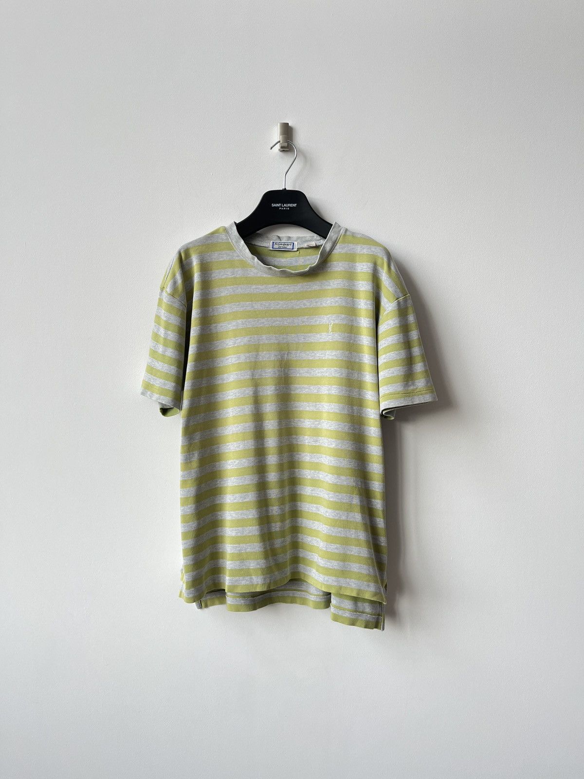 Vintage × Yves Saint Laurent Vintage Yves Saint Laurent Striped Boxy Fit T-Shirt Luxury Size US M / EU 48-50 / 2 - 12 Thumbnail